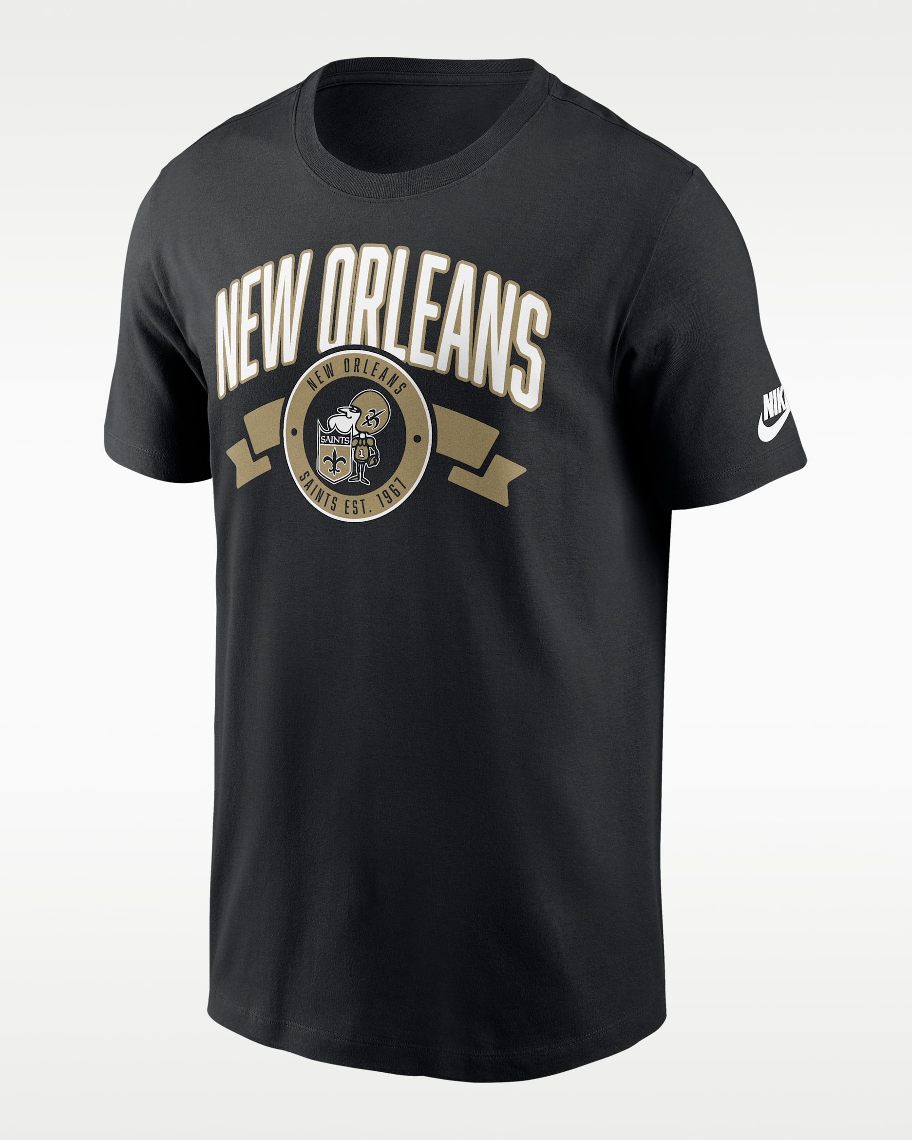 Playera Nike de la NFL para hombre New Orleans Saints Rewind Front And Back Hit Essential - Negro