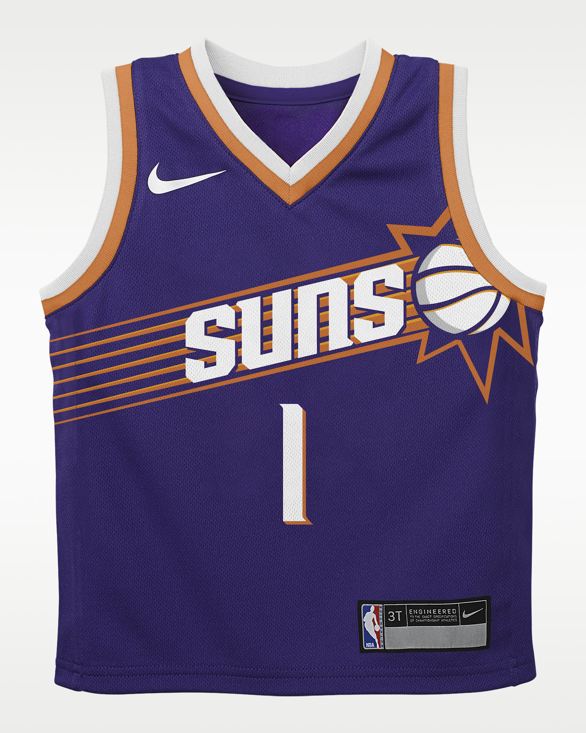 Jersey Nike NBA Swingman para niños talla pequeña Devin Booker Phoenix Suns Icon Edition - Morado