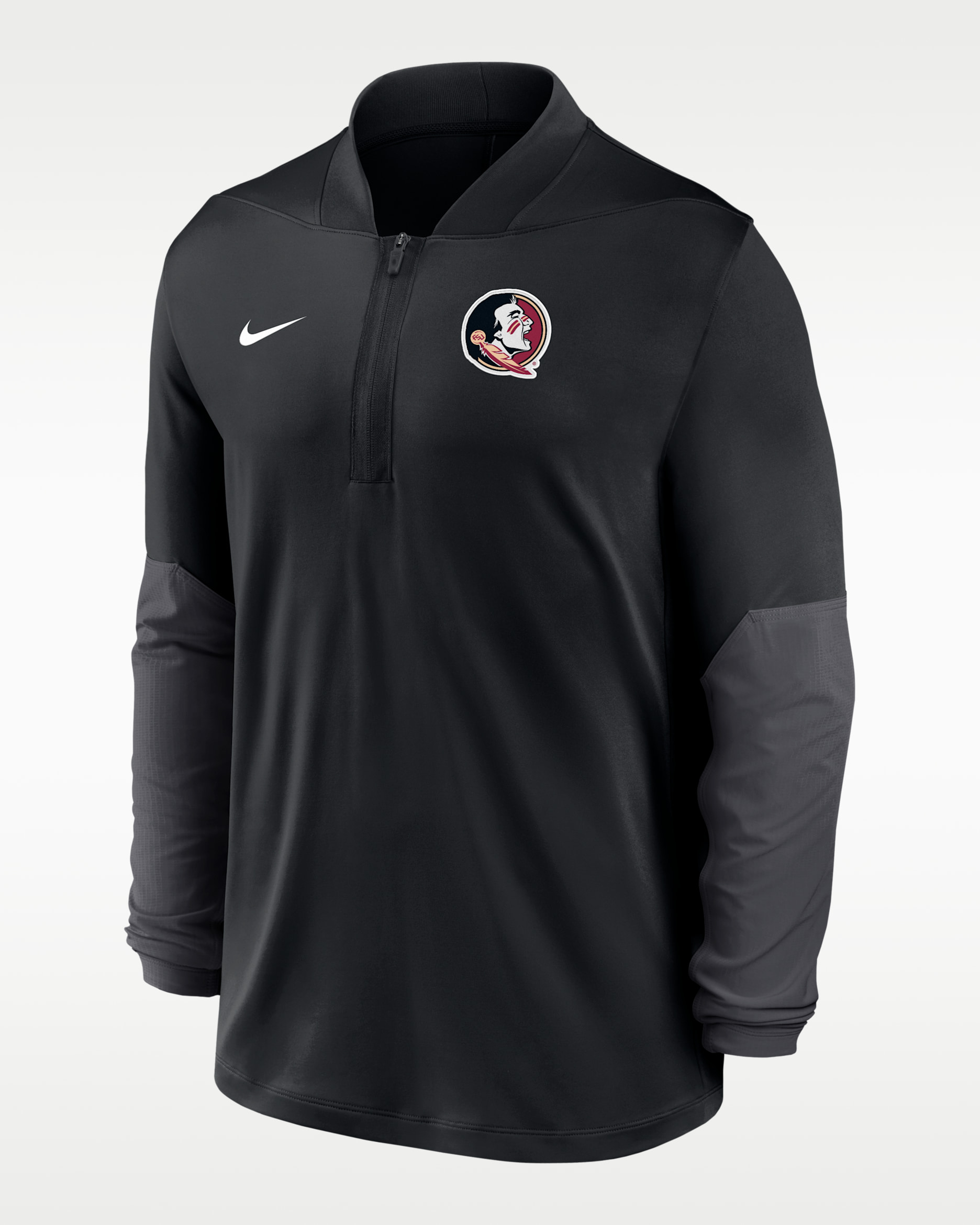 Playera universitaria Nike Dri-FIT de medio cierre para hombre Florida State - Negro