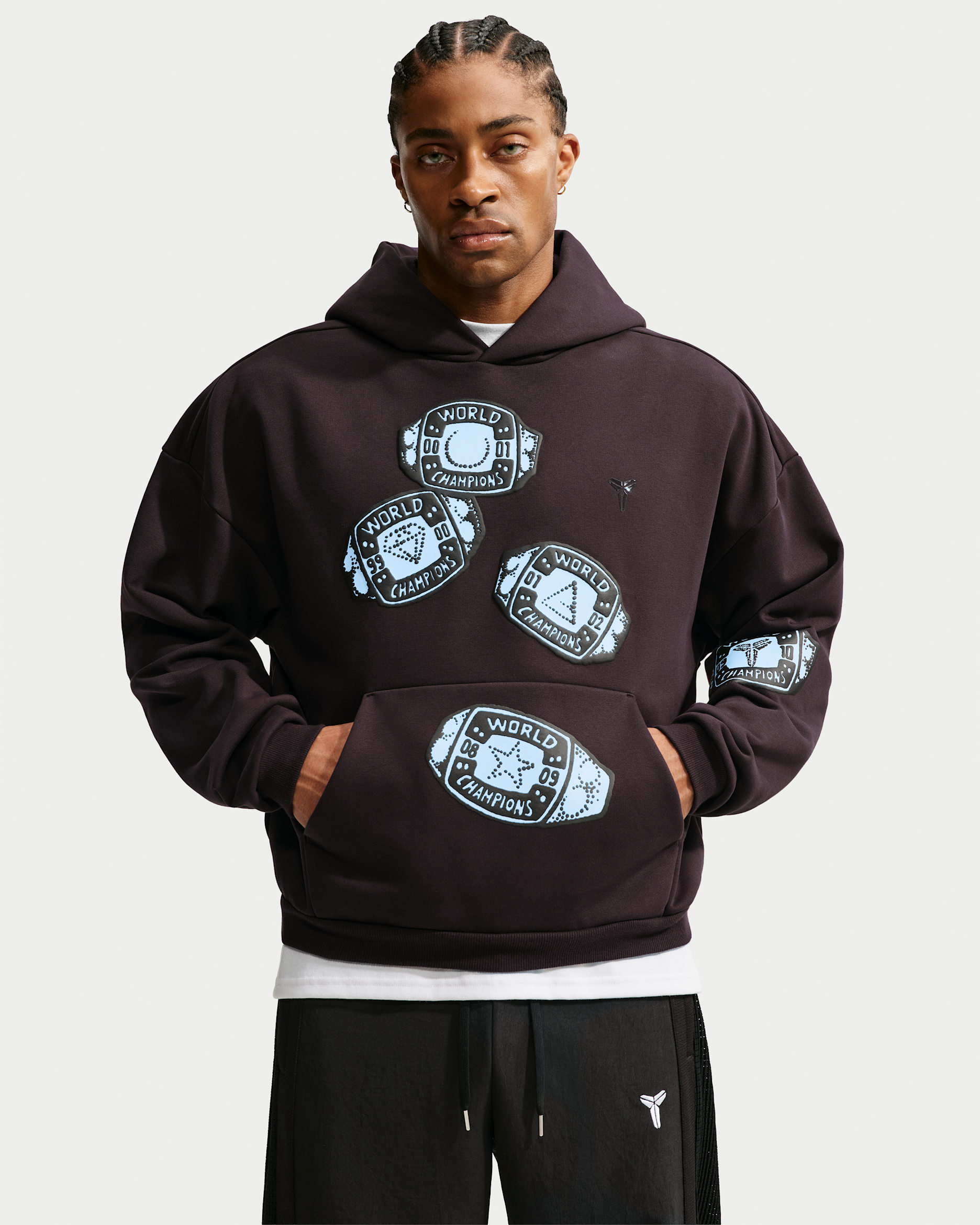 Sudadera con gorro de básquetbol Therma FIT para hombre Kobe Nike Standard Issue - Burdeos ceniza/Burdeos ceniza