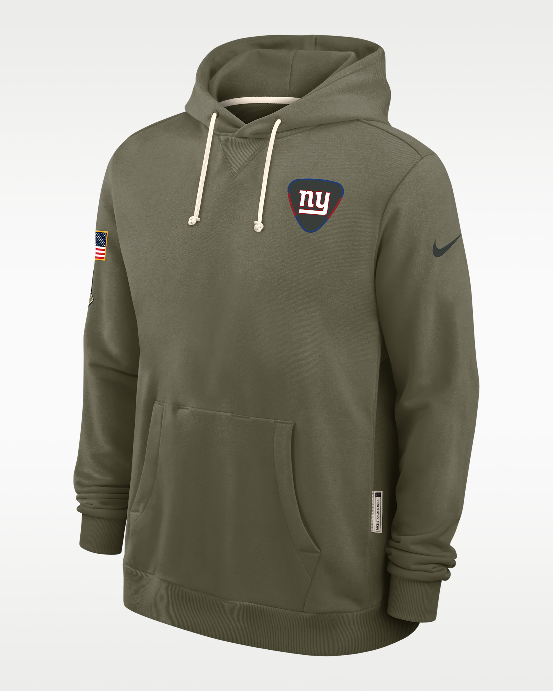 Sudadera con gorro sin cierre Nike Dri-FIT de la NFL para hombre New York Giants Salute to Service Sideline Dominant Force - Oliva medio