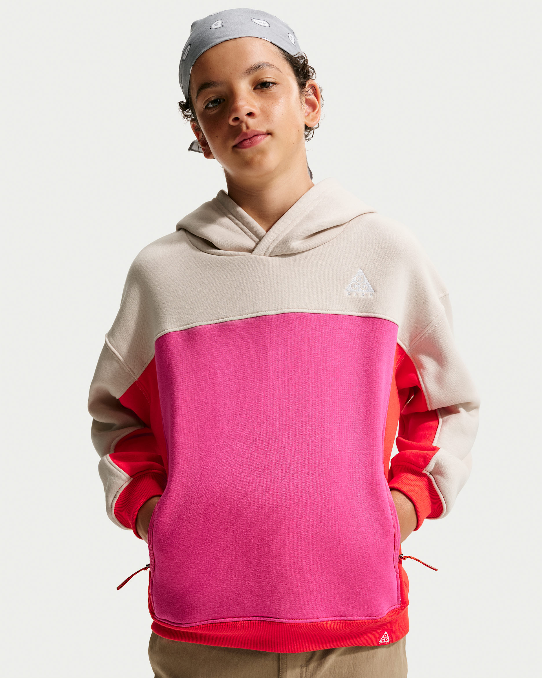 Nike ACG Big Kids' Fleece Hoodie - Light Orewood Brown