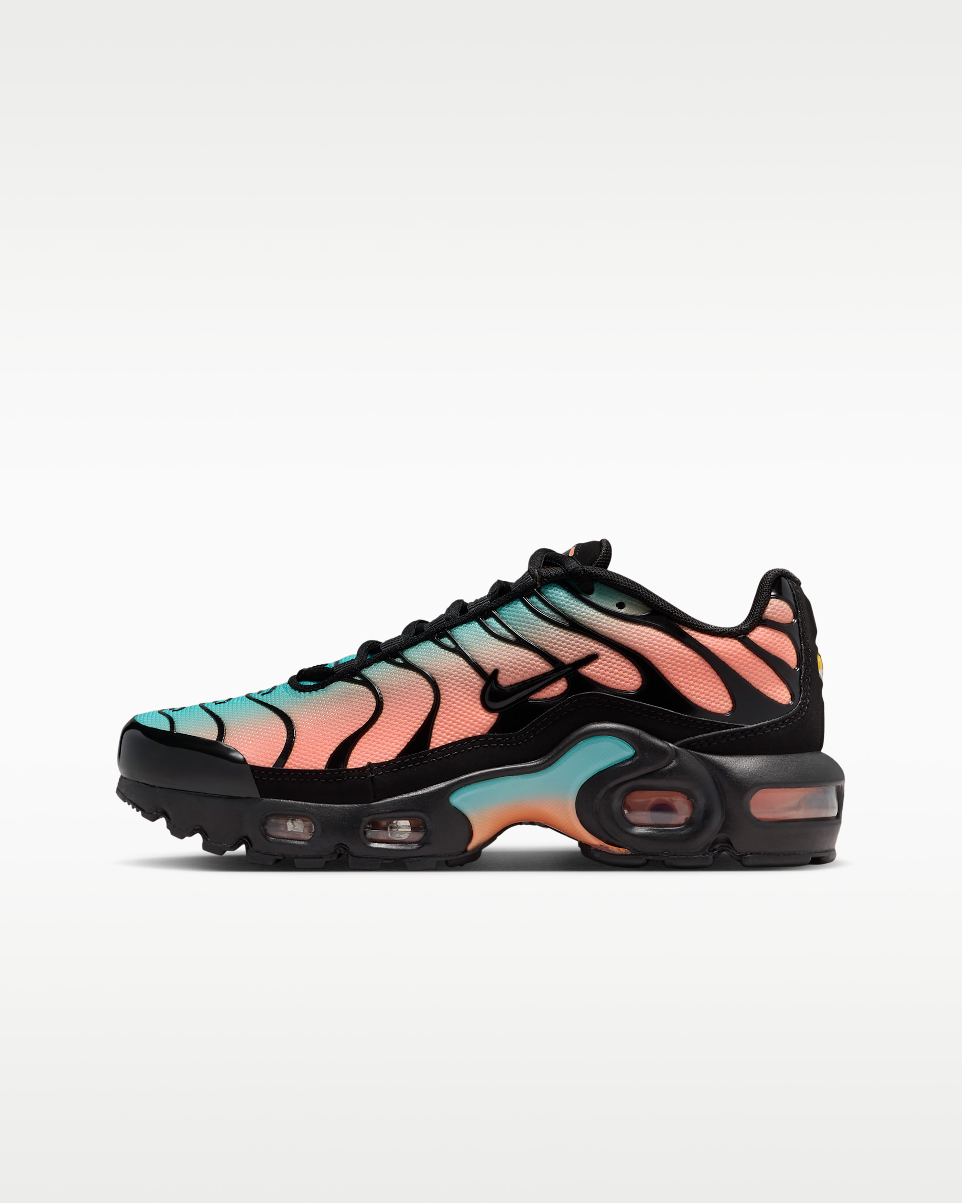 Tenis para niños grandes Nike Air Max Plus - Negro/Verde aurora/Naranja pulso/Negro