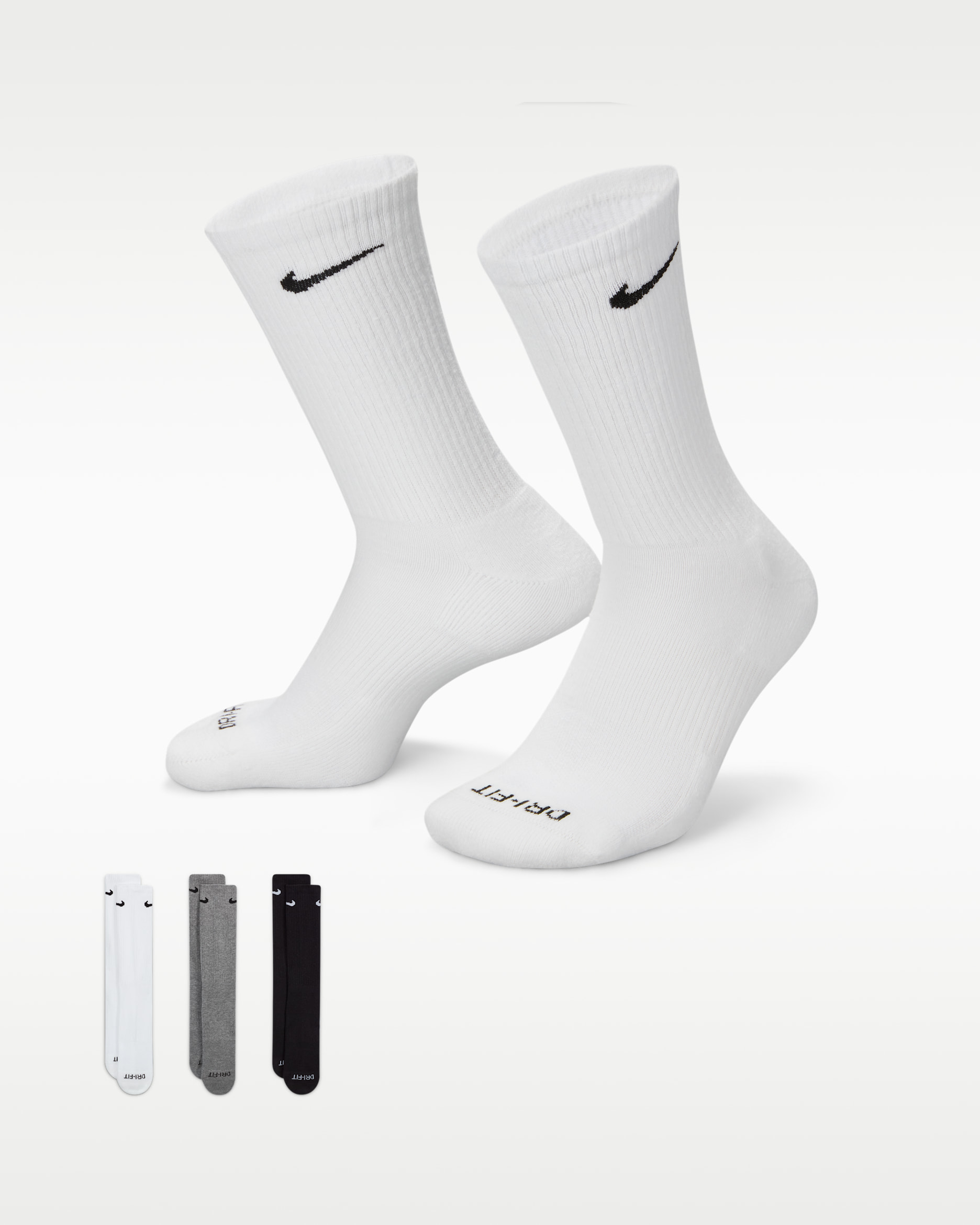 Nike Everyday Plus Cushioned Training Crew Socks (3 Pairs) - Multi-Color