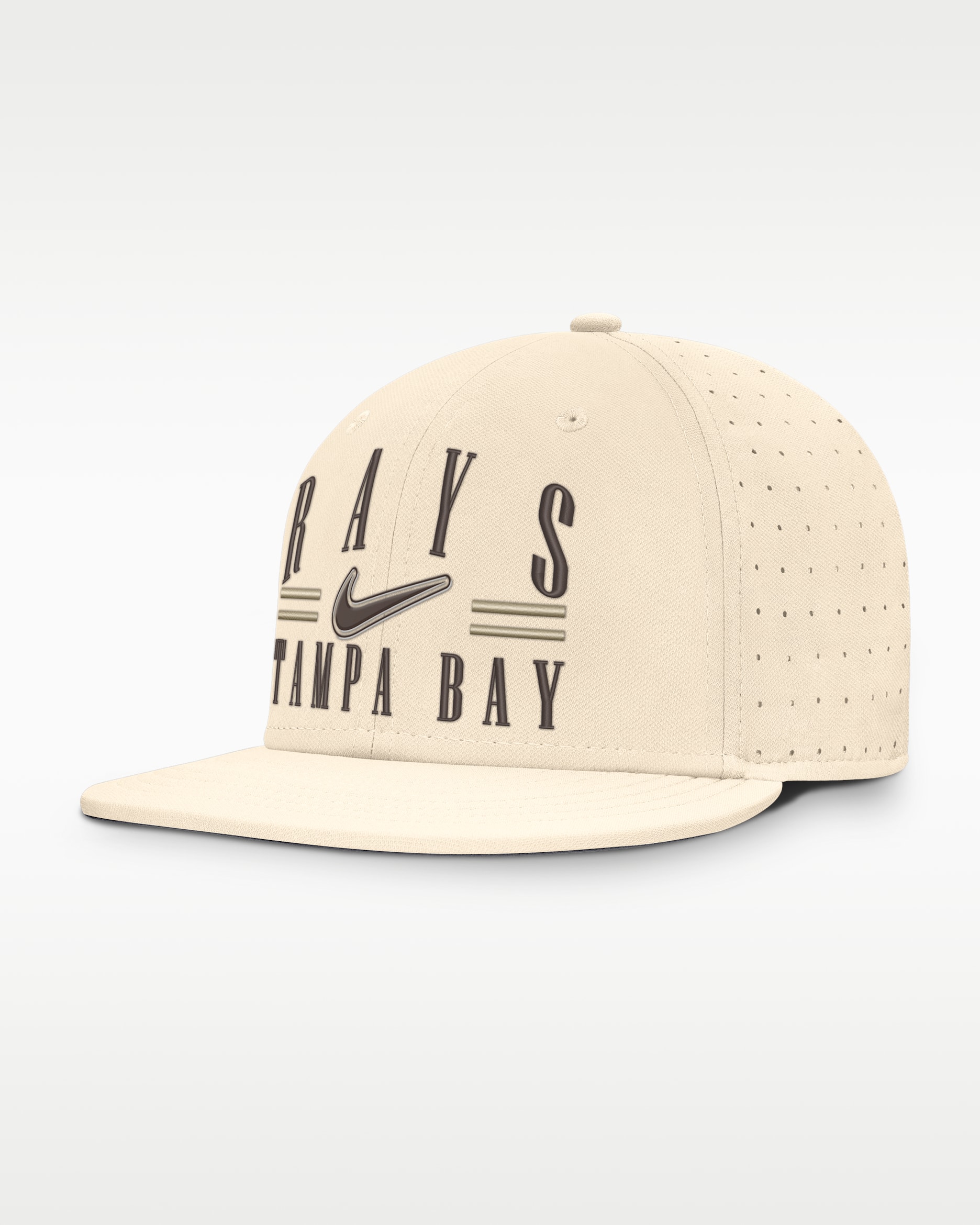 Gorra Nike AeroBill de la MLB ajustada para hombre Tampa Bay Rays True - Natural
