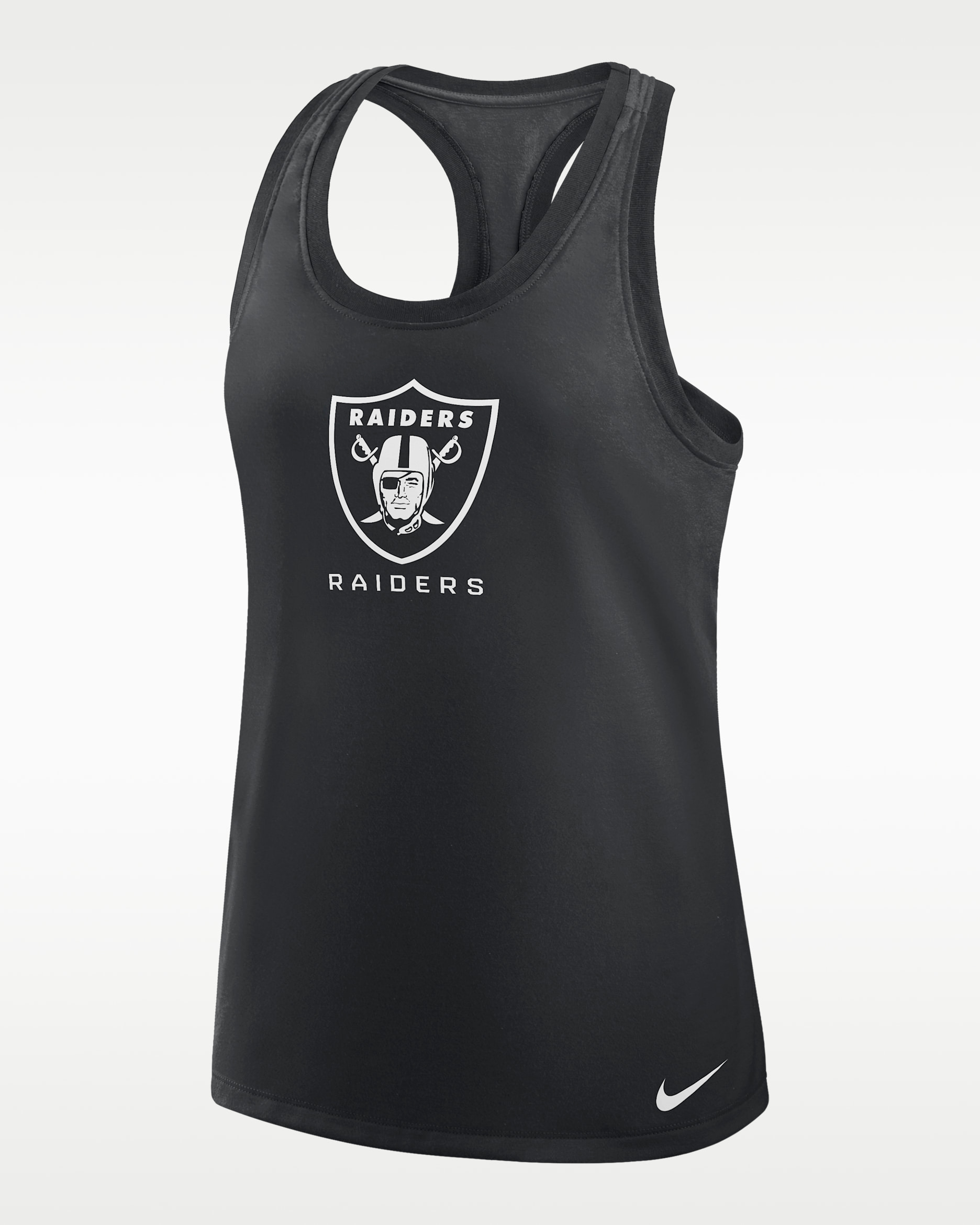 Las Vegas Raiders Hurry Up Women's Nike Dri-FIT NFL Racerback Tank Top - Black