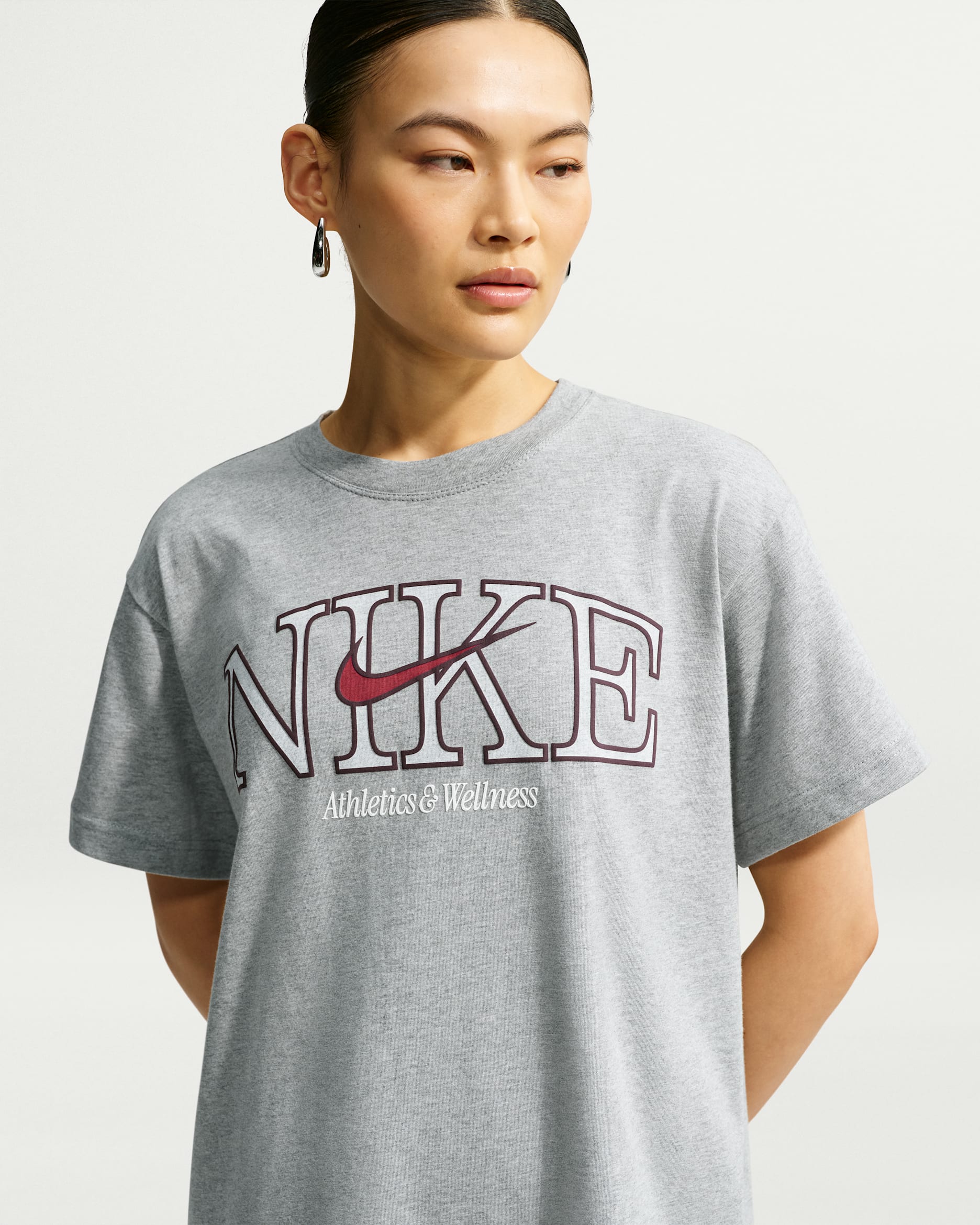 T-shirt oversize Nike Sportswear Classic pour femme - Dark Grey Heather