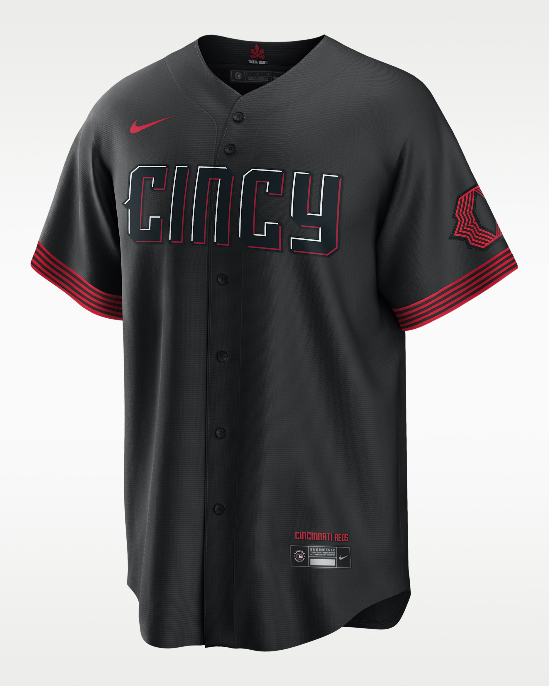 Jersey de béisbol Replica para hombre MLB Cincinnati Reds City Connect (Barry Larkin) - Negro