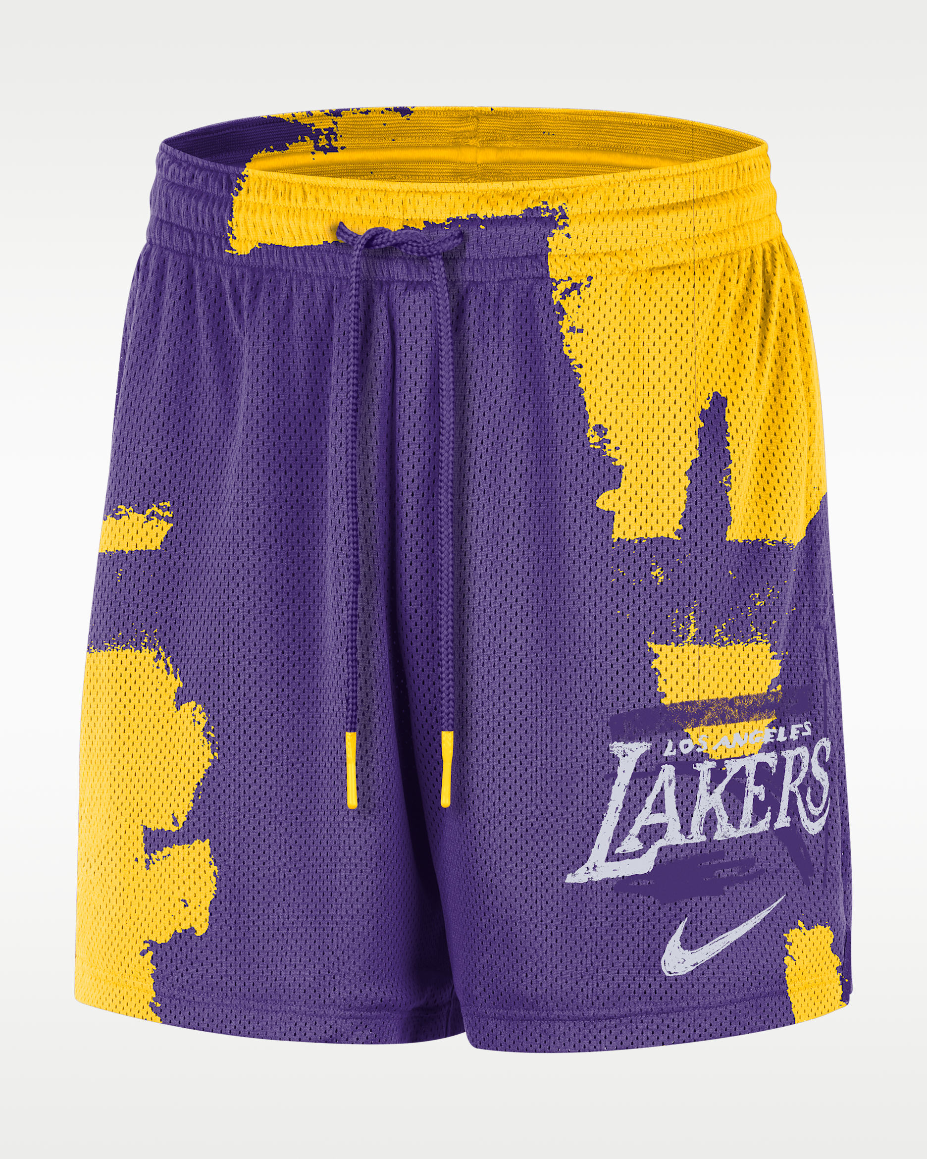 Los Angeles Lakers Courtside Men's Jordan Dri-FIT NBA Mesh Practice Shorts - Field Purple/Amarillo