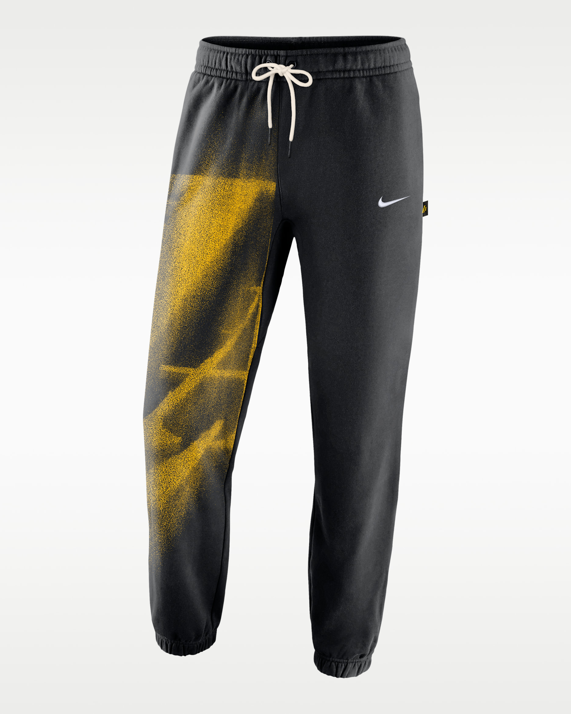Los Angeles Lakers Standard Issue Men's Fleece Basketball Pants - Black/White