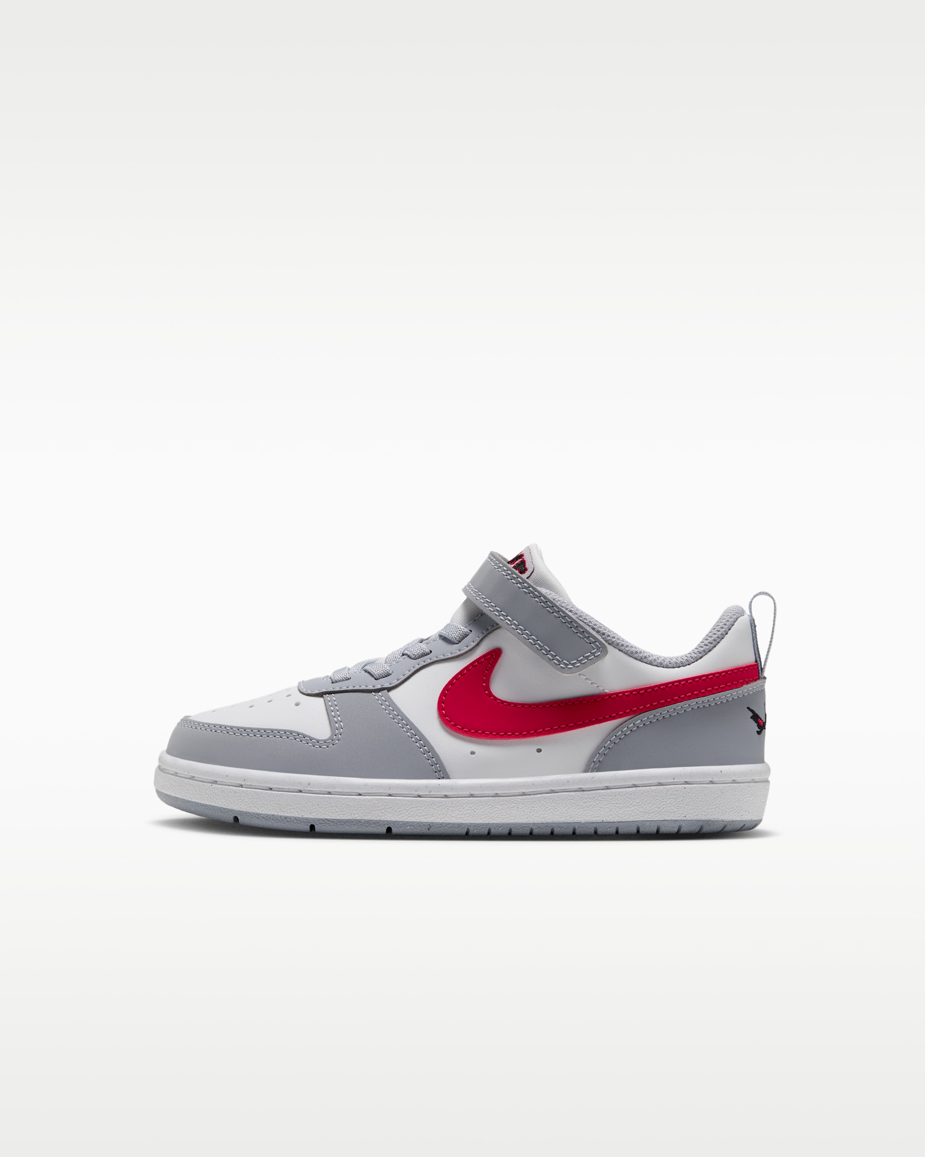 Nike Court Borough Low Younger Kids' Shoes - Summit White/Wolf Grey/Black/University Red