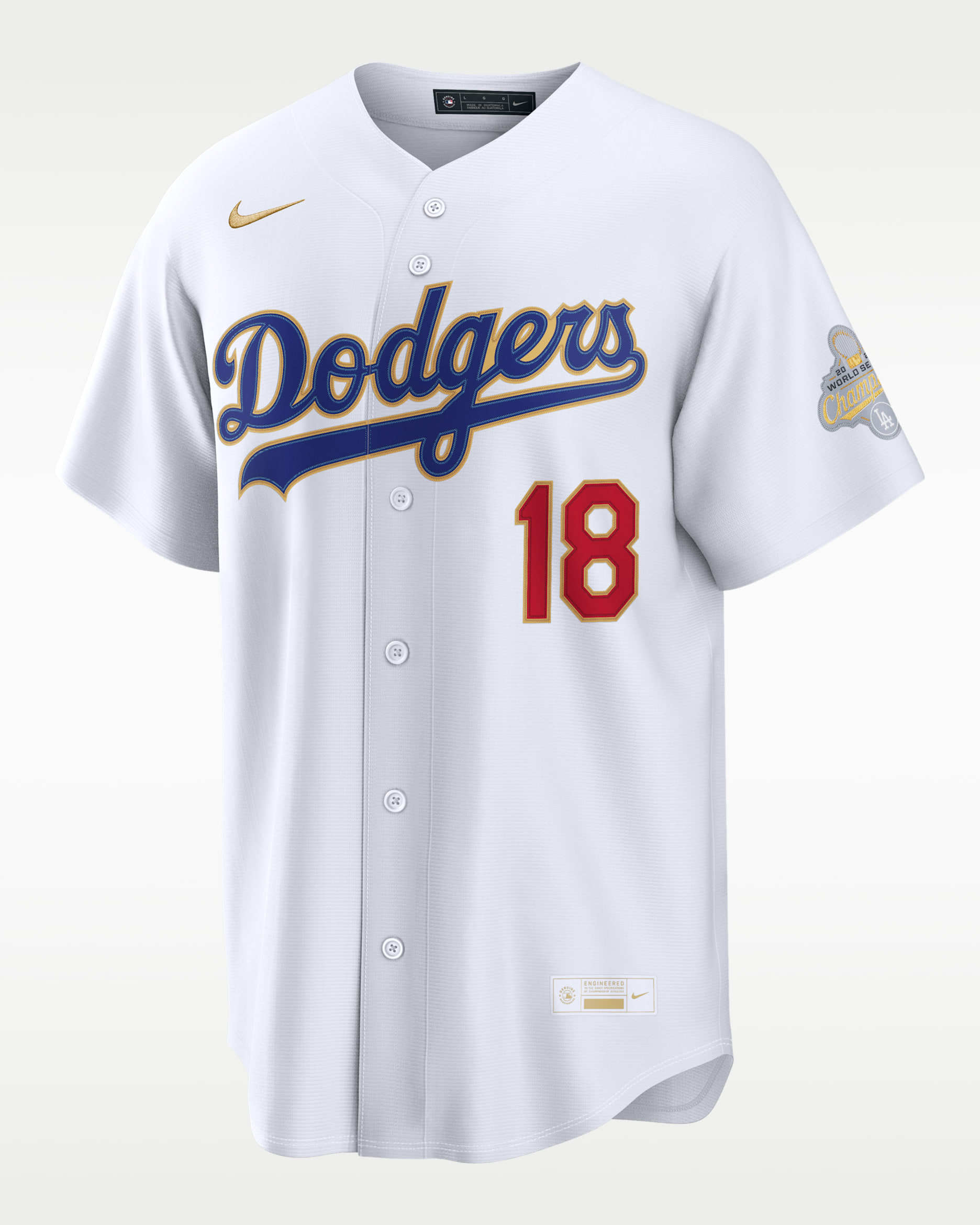 Yoshinobu Yamamoto Los Angeles Dodgers 2025 World Series Champion Gold Series Men's Nike MLB Stadium Jersey - White