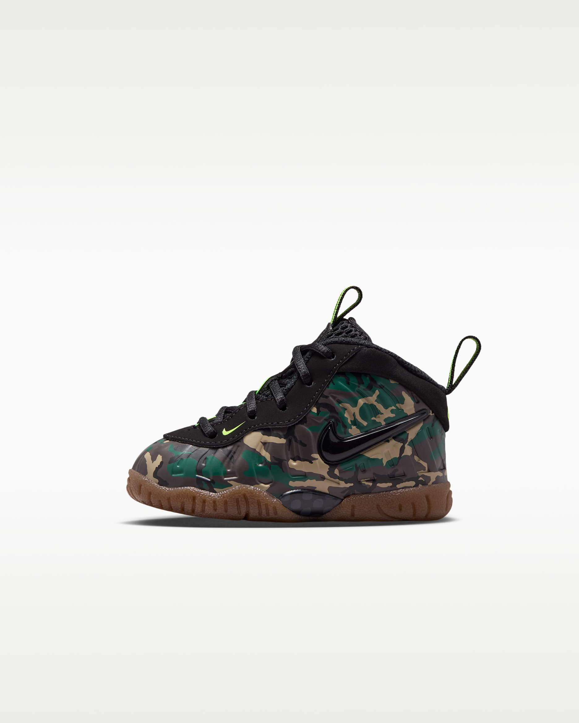 Nike Little Posite Pro Premium Baby/Toddler Shoes - Black/Voltage Green/Gum Dark Brown/Black