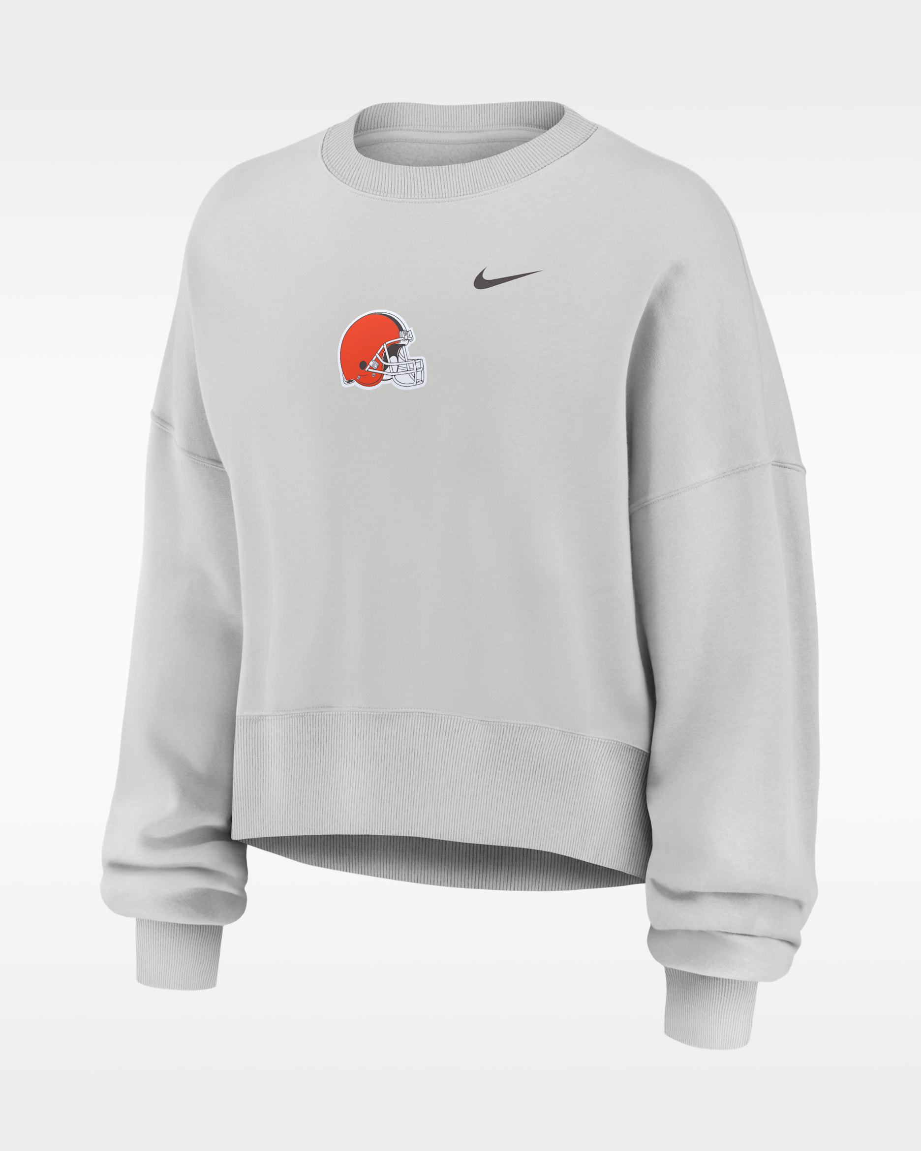 Cleveland Browns Primetime Phoenix Women's Nike NFL Oversized Pullover Crew - Grey