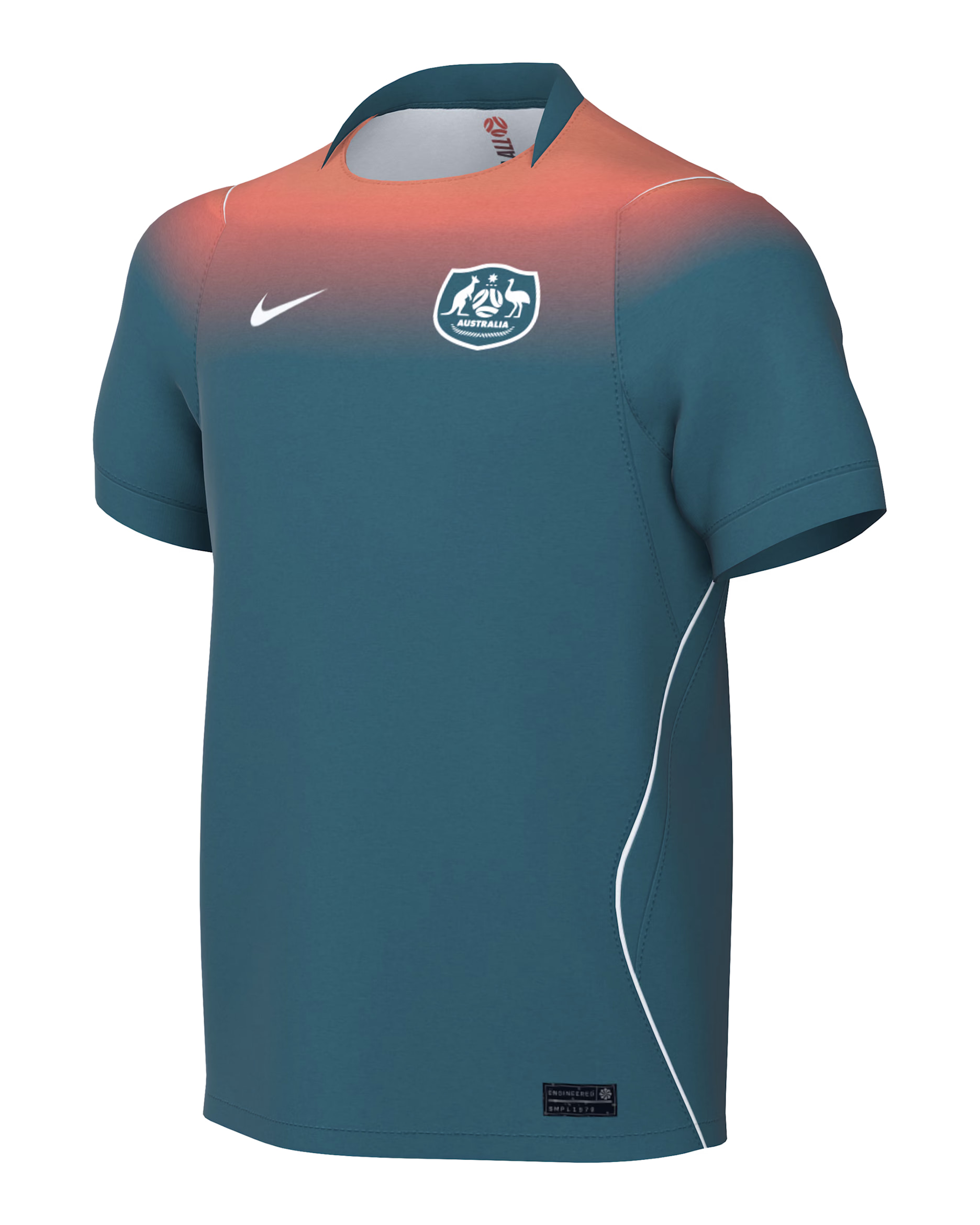 Australia 2026 Stadium Away Older Kids' Nike Dri-FIT Football Replica Jersey - Bright Spruce/Orange Pulse/White/White