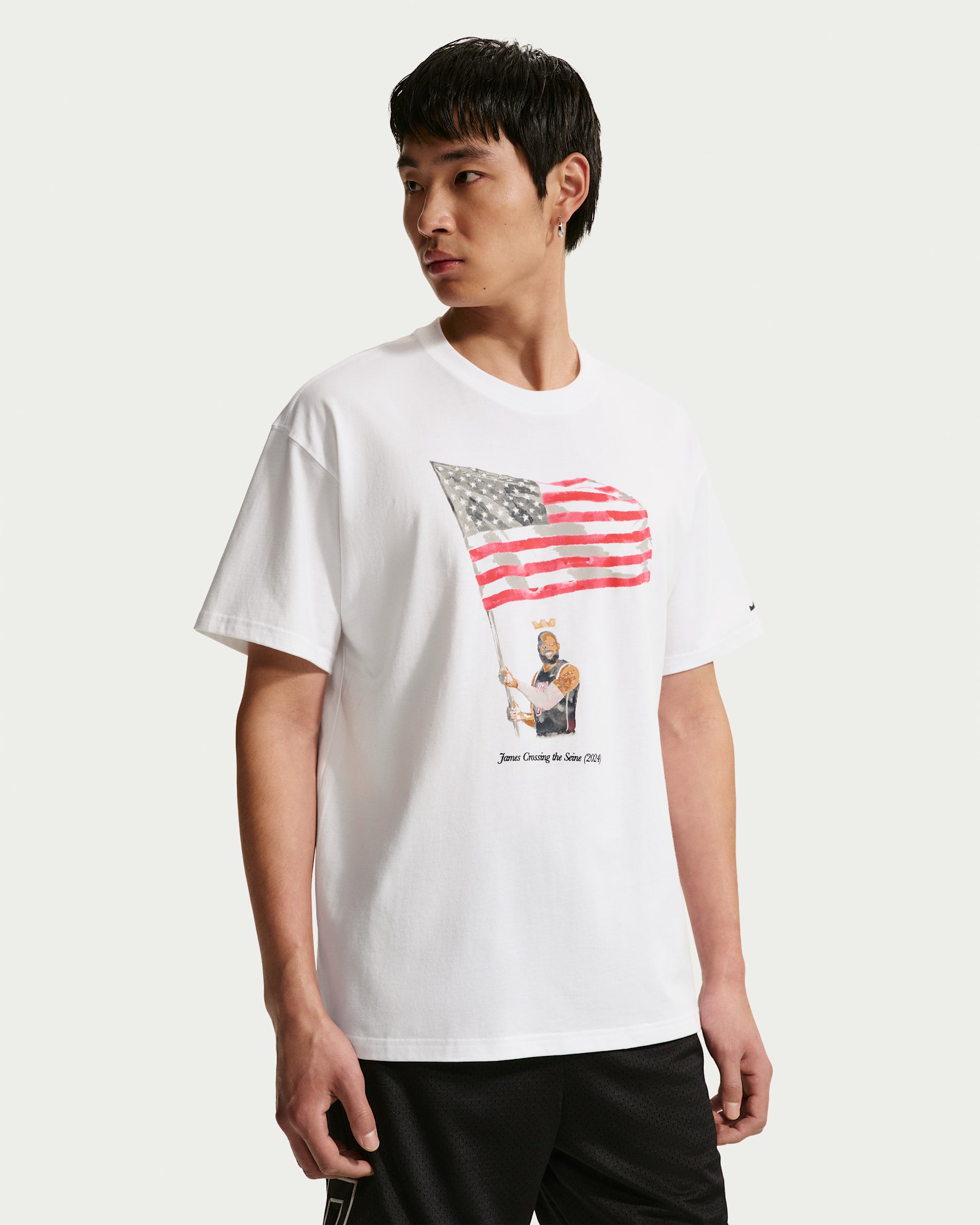 レブロン "Old Glory" Nike メンズ バスケットボール Tシャツ - ホワイト