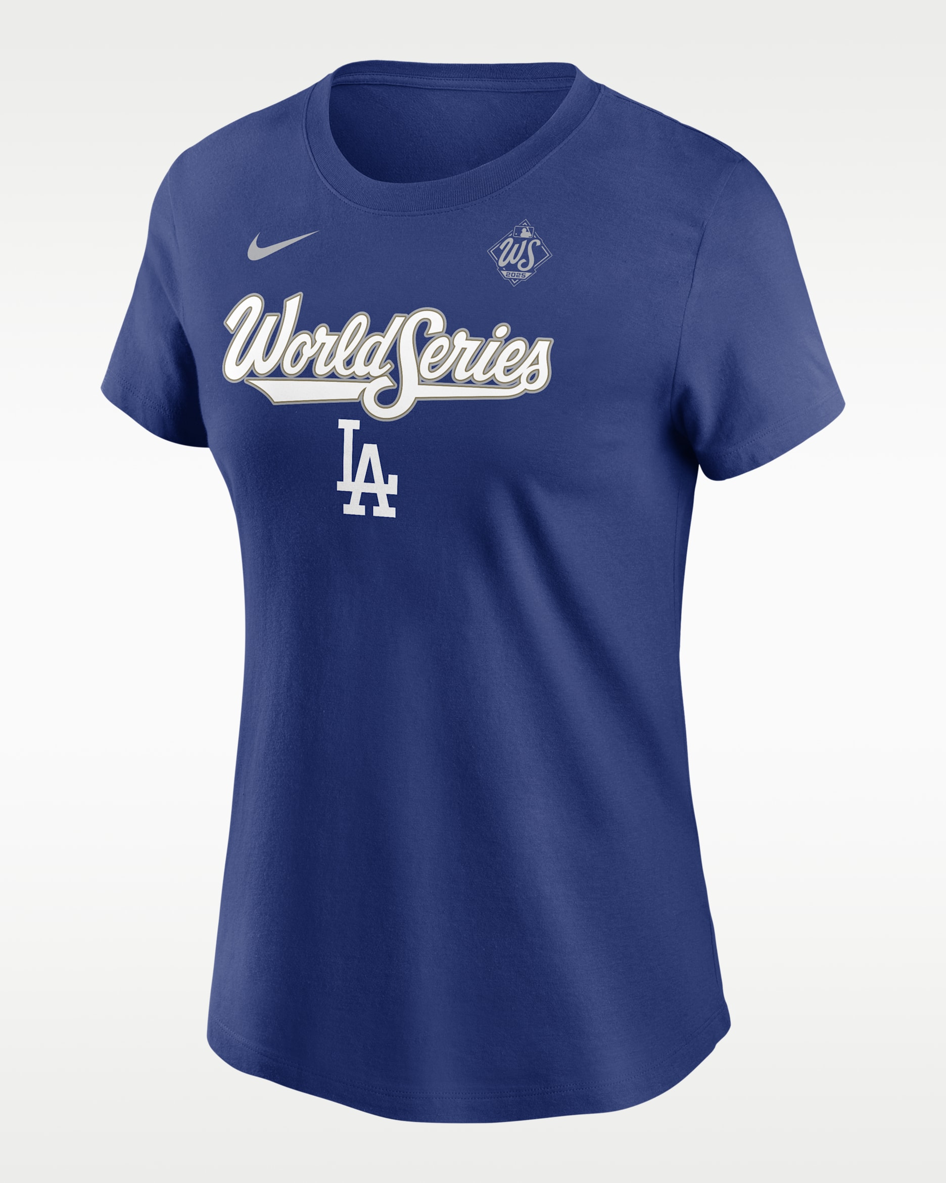 Los Angeles Dodgers 2025 World Series Participant Authentic Collection Women's Nike MLB T-Shirt - Rush Blue