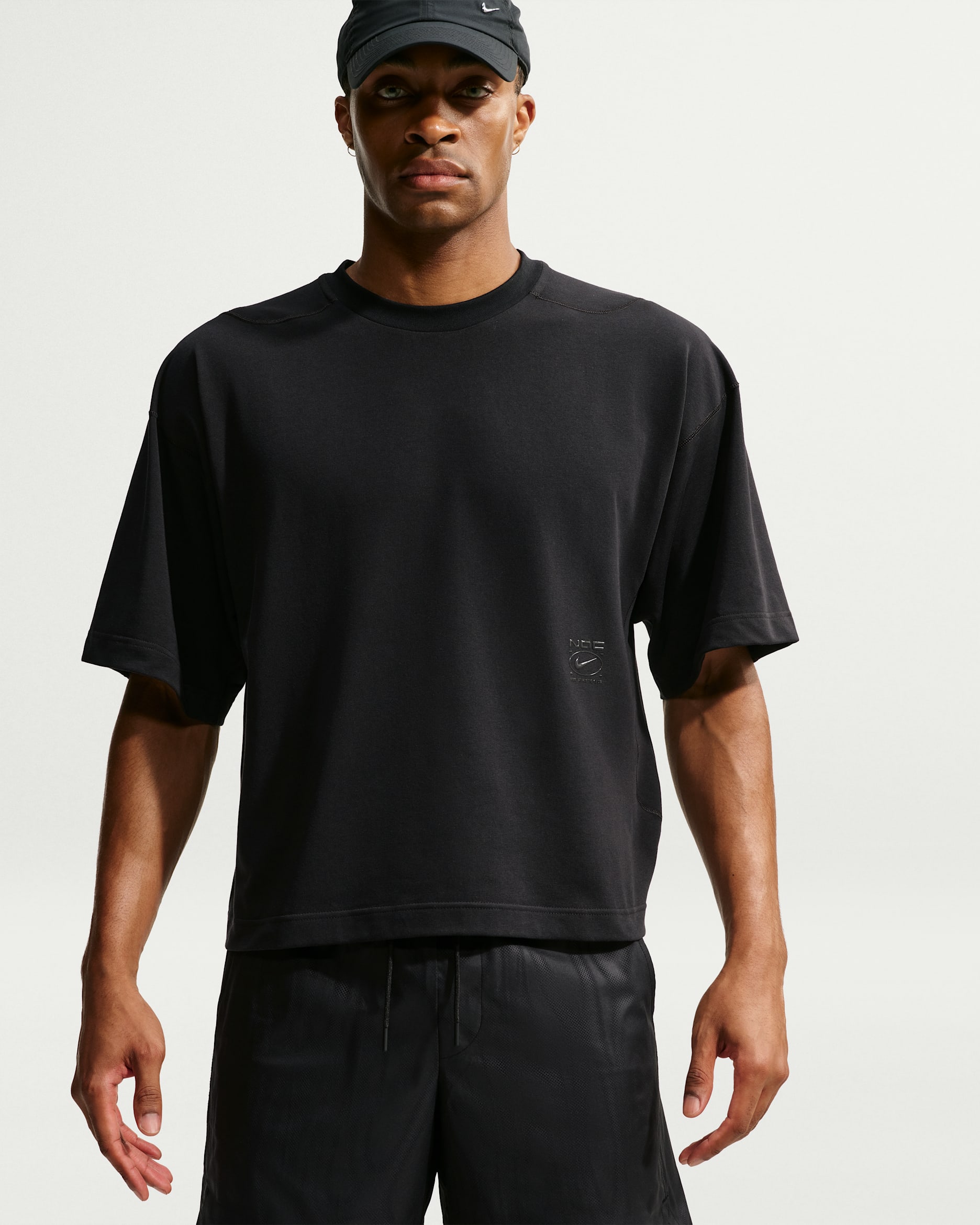 Haut de training à manches courtes Dri-FIT Nike N.A.C. pour homme - Noir/Noir