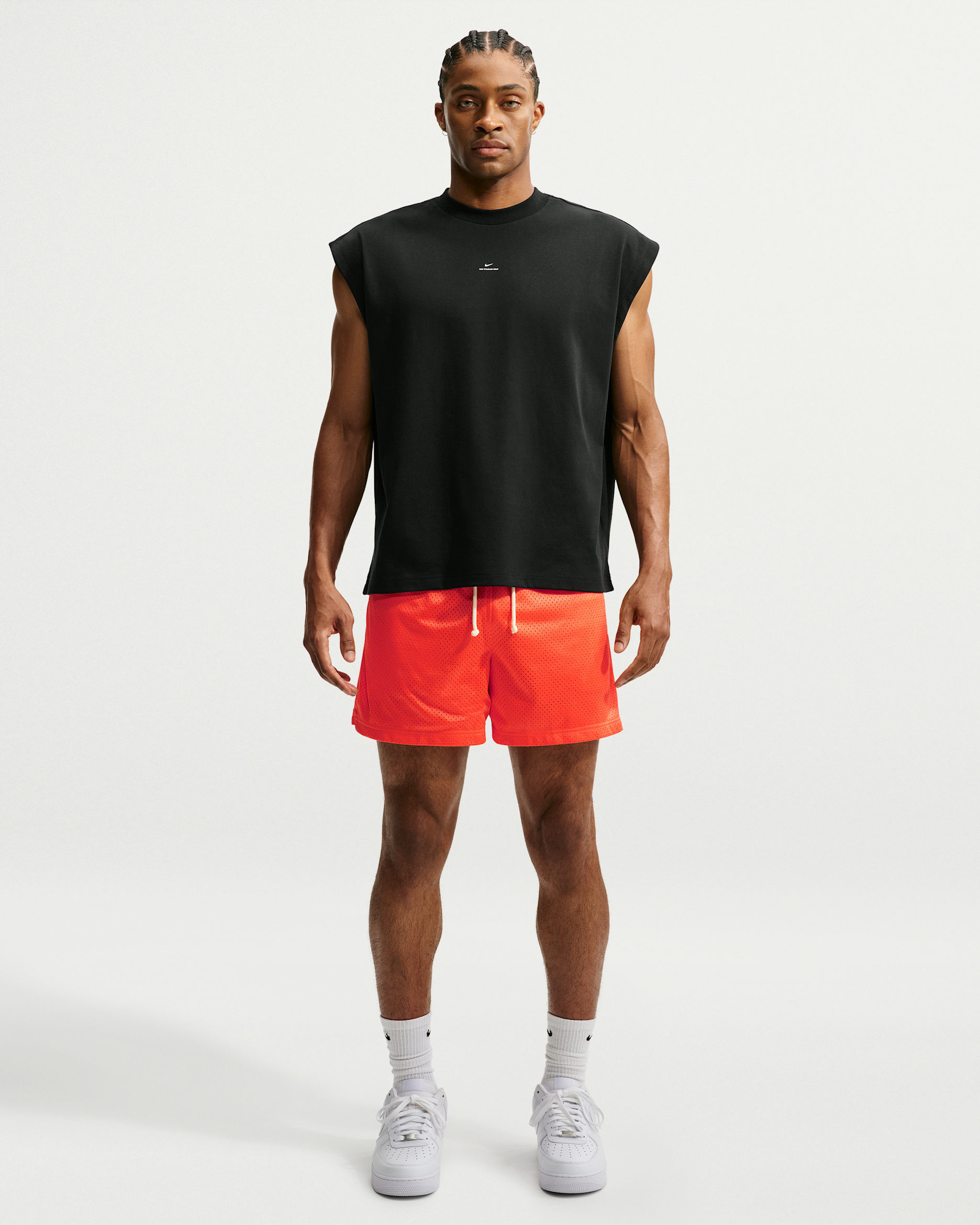 Nike Standard Issue Men's 5" Practice Mesh Basketball Shorts - Turf Orange/Pale Ivory