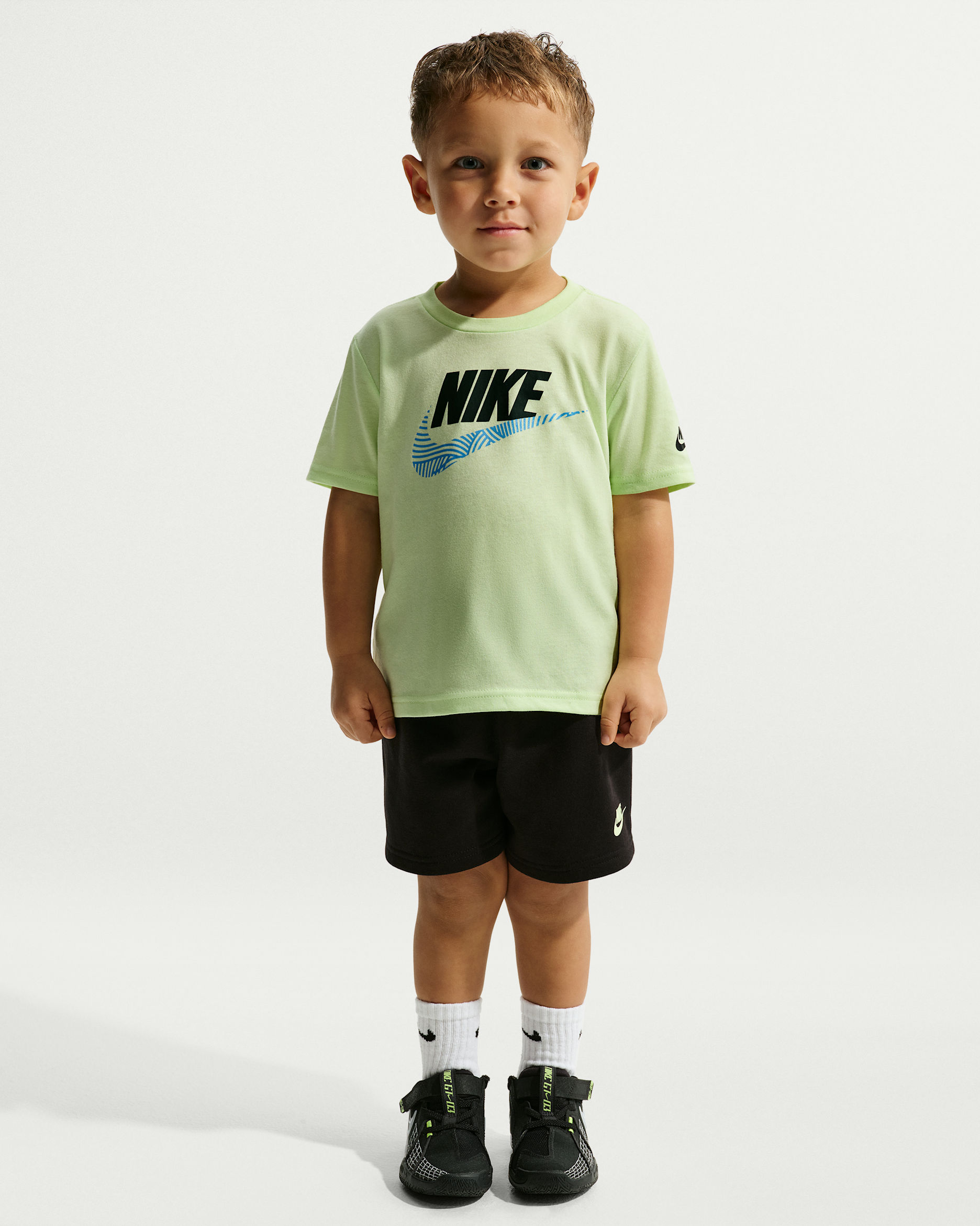 Nike Sportswear In The Zone Toddler 2-Piece Relaxed French Terry Shorts Set - Black