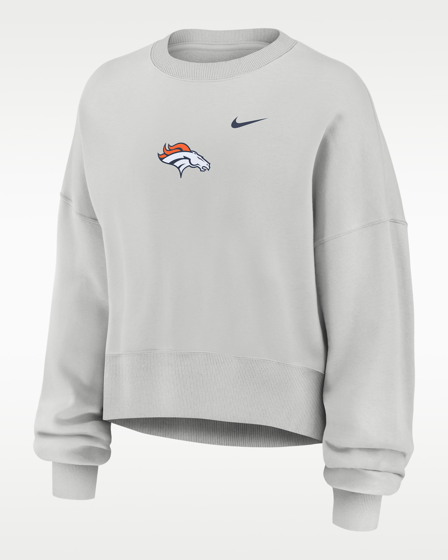 Denver Broncos Primetime Phoenix Women's Nike NFL Oversized Pullover Crew - Grey