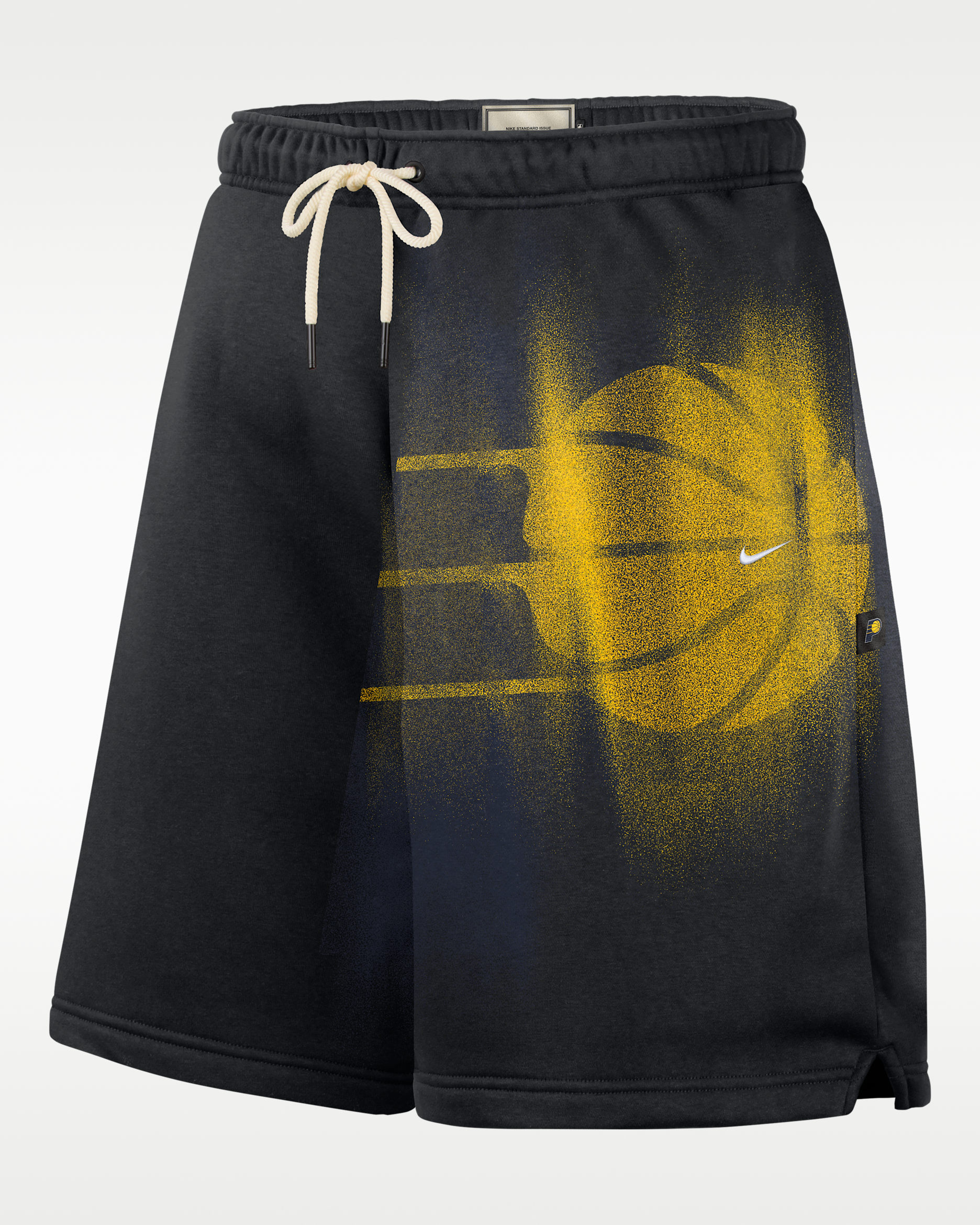 Shorts de básquetbol de tejido Fleece para hombre Indiana Pacers Standard Issue - Negro/Blanco