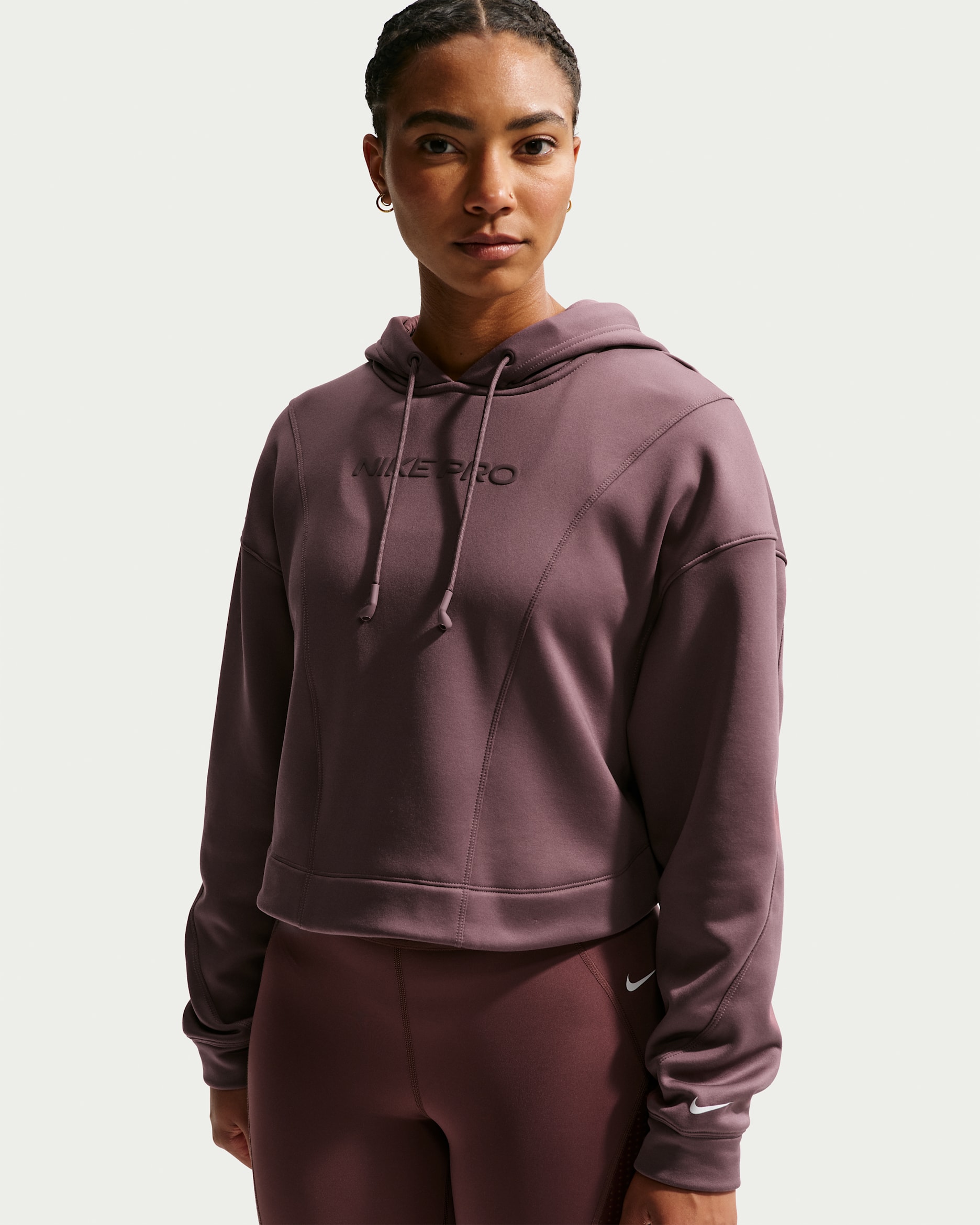 Nike Pro Women's Therma-FIT Hoodie - Tattoo/White