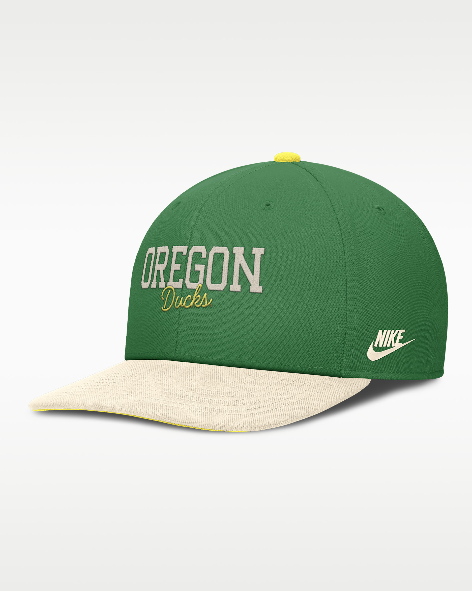 Oregon Legacy Script Men's Nike Dri-FIT College Adjustable Hat - Yellow