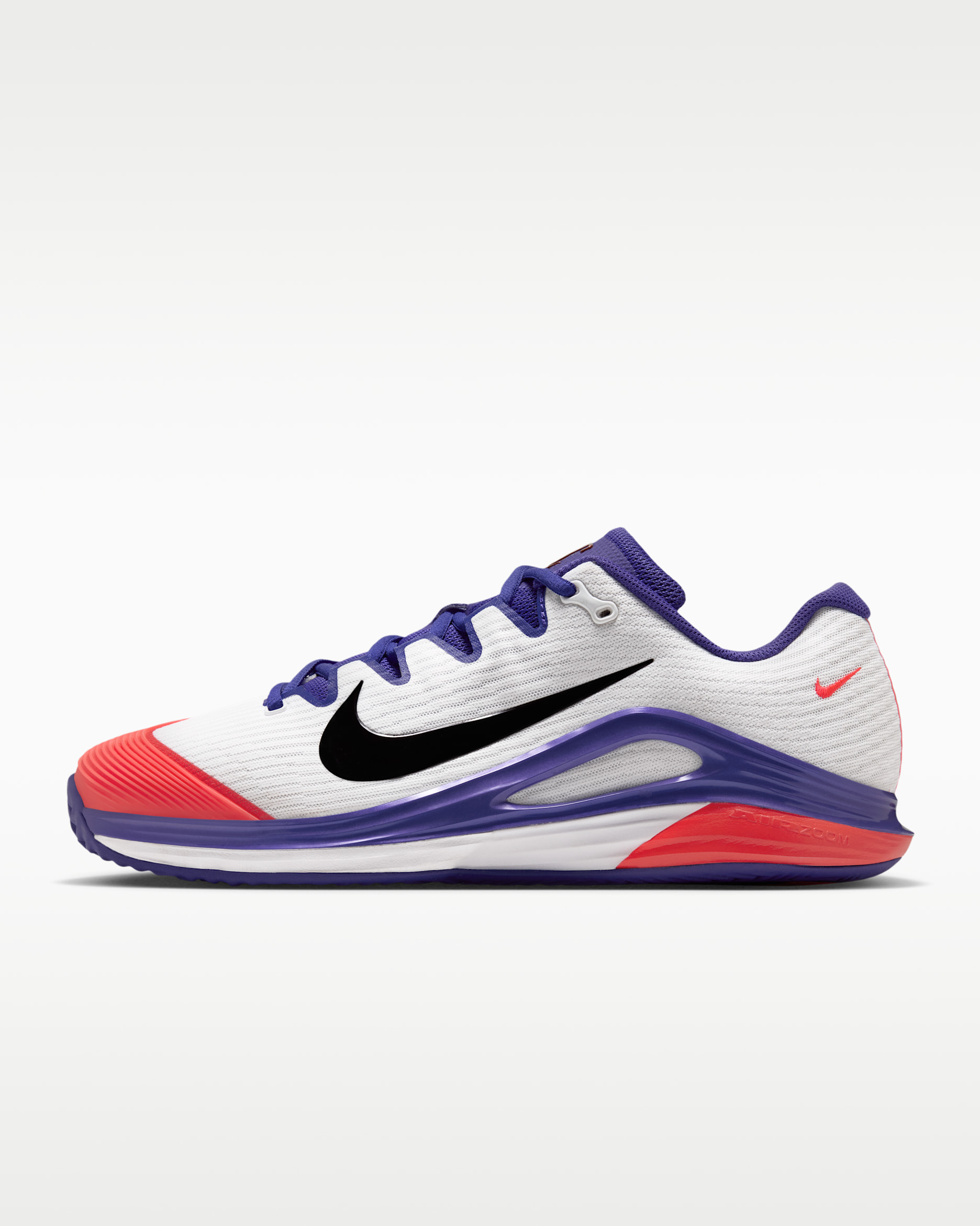 Nike Vapor 12 PRM Men's Clay Court Tennis Shoes - White/Dark Concord/Bright Crimson/Burgundy Ash