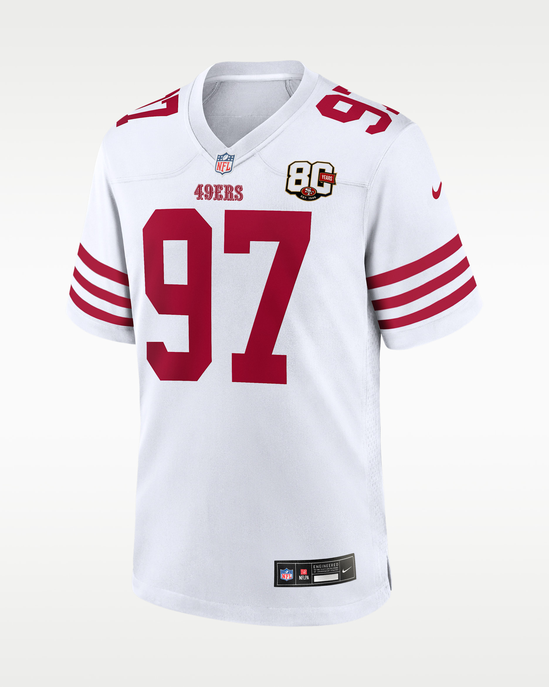 Nick Bosa San Francisco 49ers 80th Anniversary Men's Nike NFL Game Jersey - White