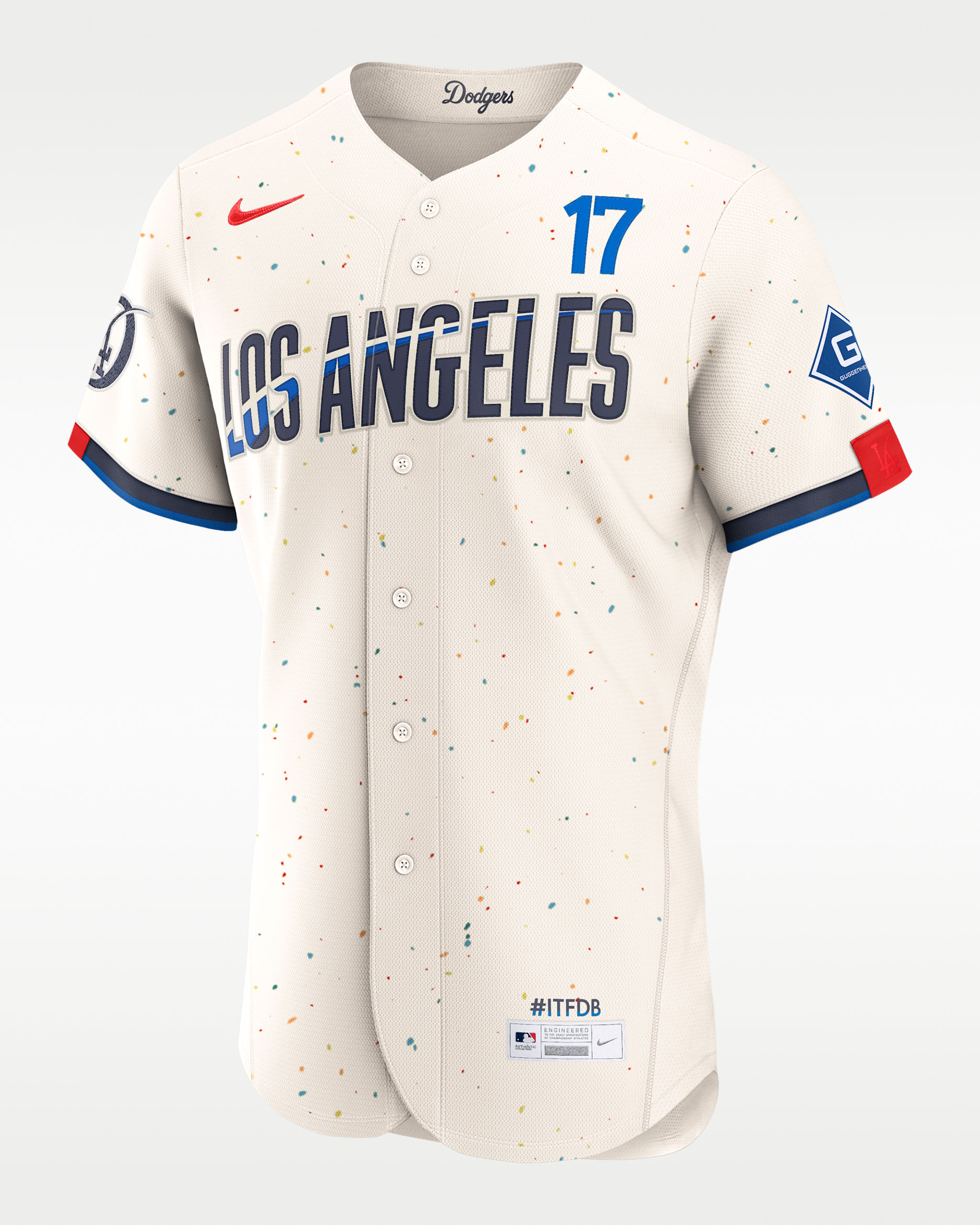 Jersey Nike de la MLB Authentic para hombre Freddie Freeman Los Angeles Dodgers City Connect - Crema