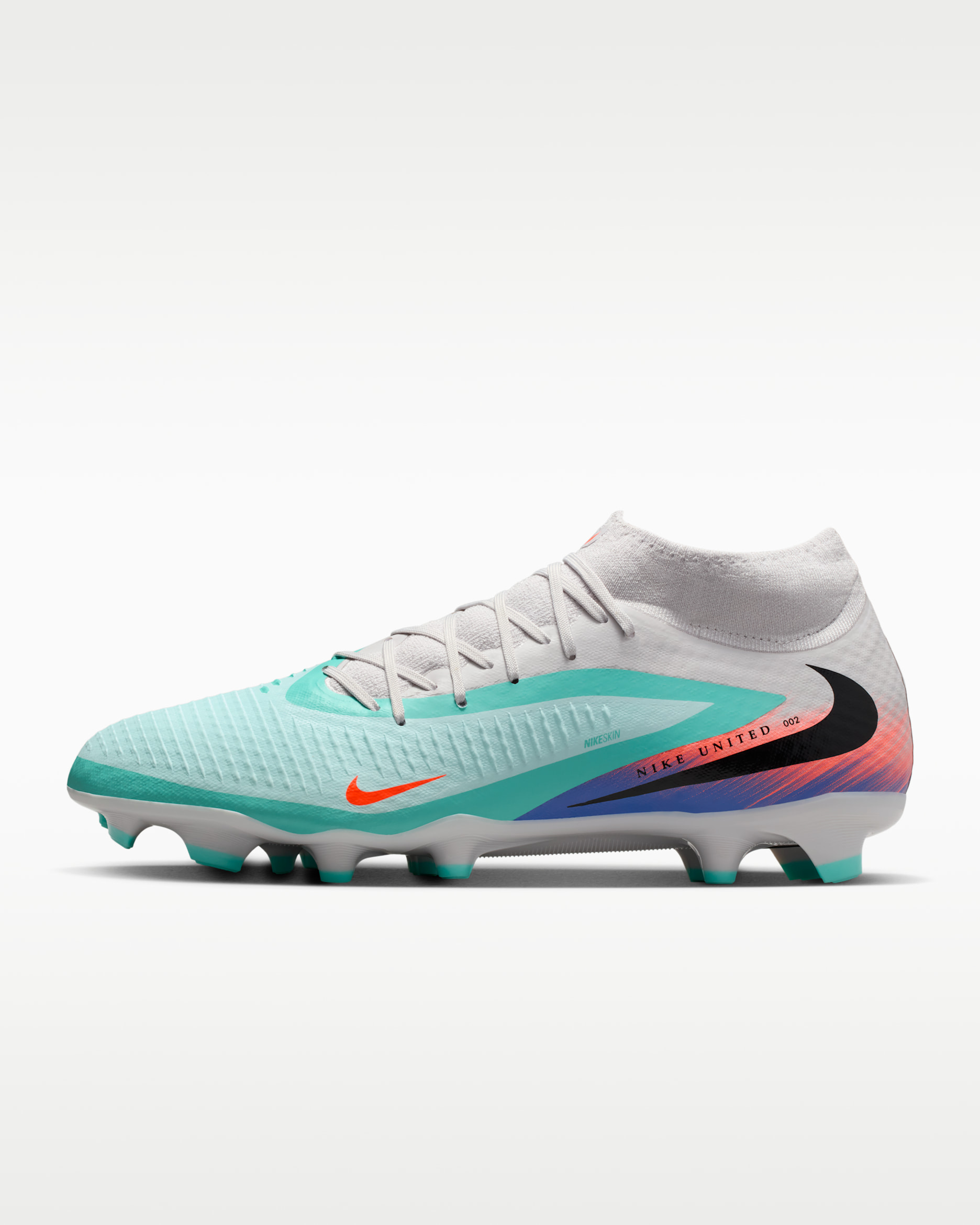 Nike United Phantom 6 High Academy Multi-Ground Football Boots - Pistachio Frost/Hyper Orange