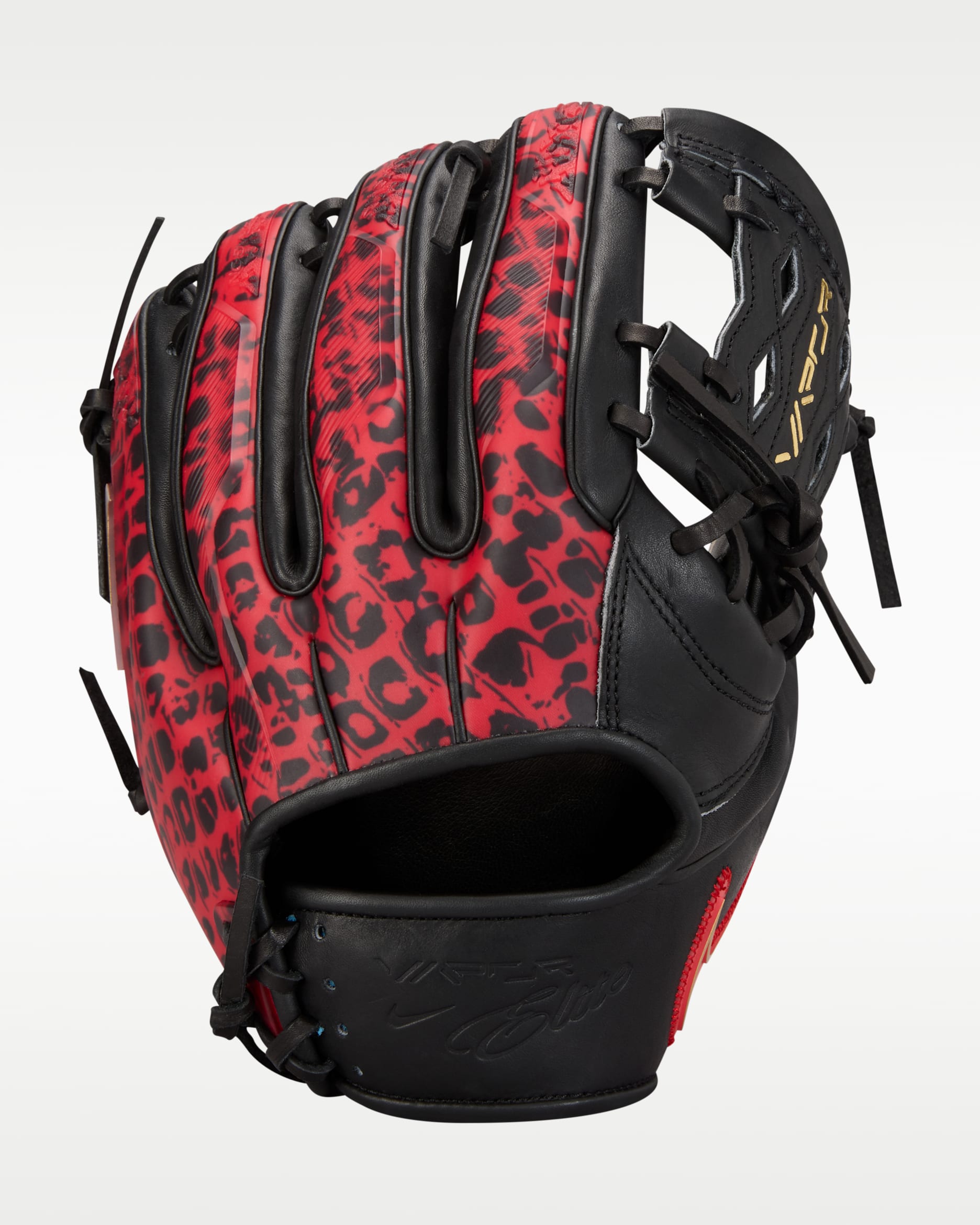 Guante de béisbol con red Snake-Eyes para jugadores del cuadro interior (mano derecha) Nike Vapor Elite  - Negro/Negro/Carmesí brillante