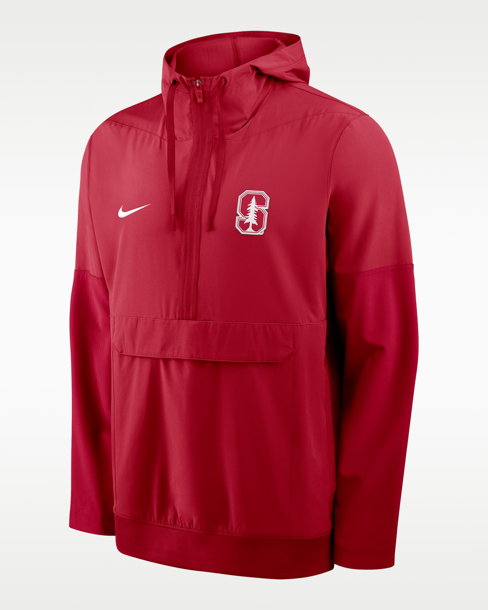 Stanford Anorak Men's Nike College 1/2-Zip Hooded Jacket - Crimson