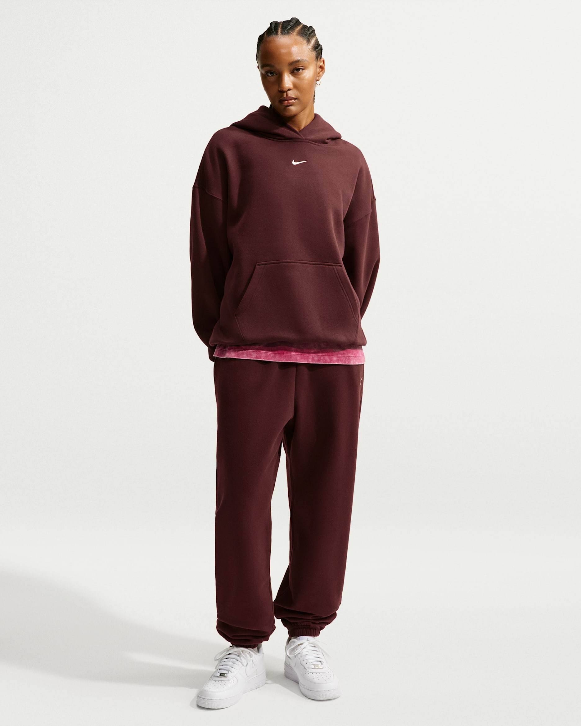 Nike Studio Fleece Medium Weight Women's High-Rise Oversized Cuffed Pants - Mystic Dates/Sail