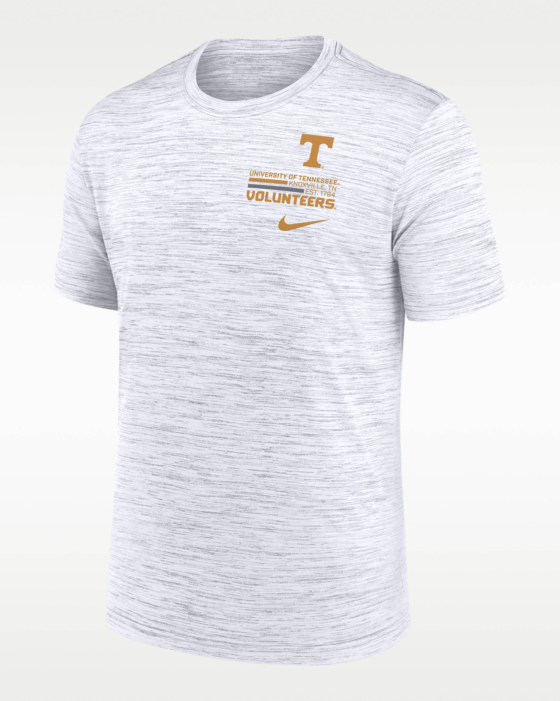 Playera universitaria Nike Dri-FIT para hombre Tennessee Campus Chest Stack Velocity - Blanco