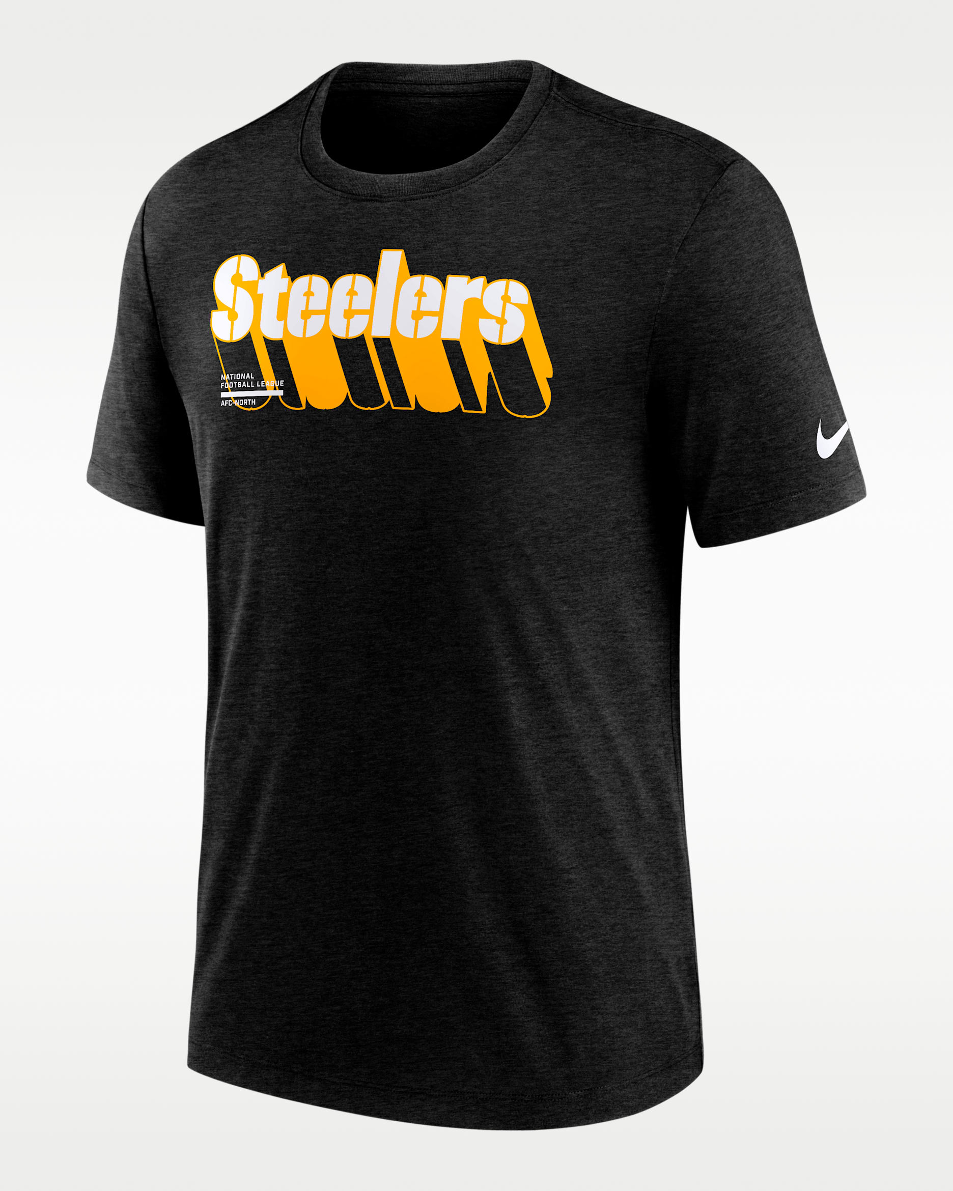 Playera Nike de la NFL para hombre Pittsburgh Steelers Long Pass - Azul marino jaspeado