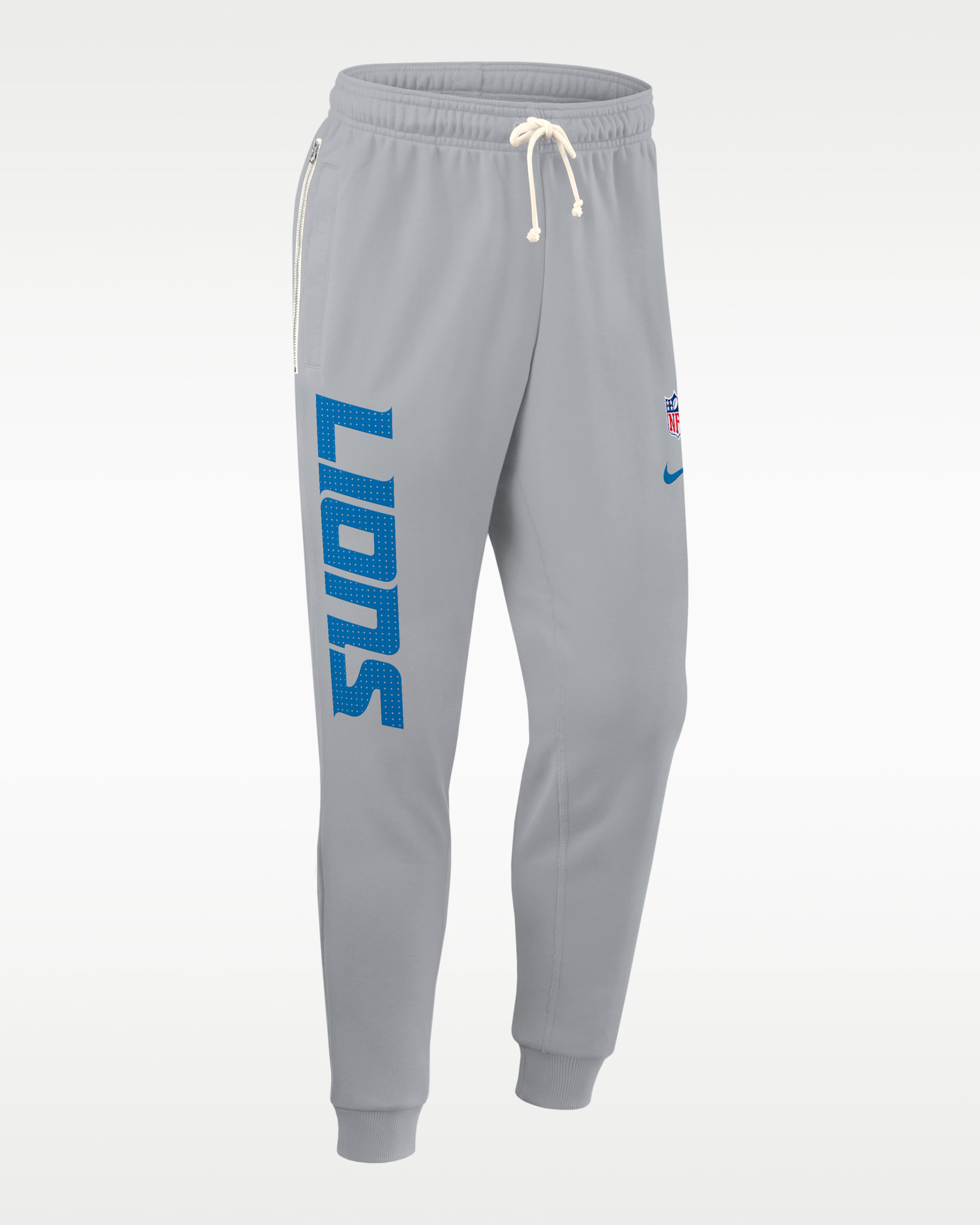 Pants Nike Dri-FIT de la NFL de pierna entallada para hombre Detroit Lions Ground Game Sideline - Gris