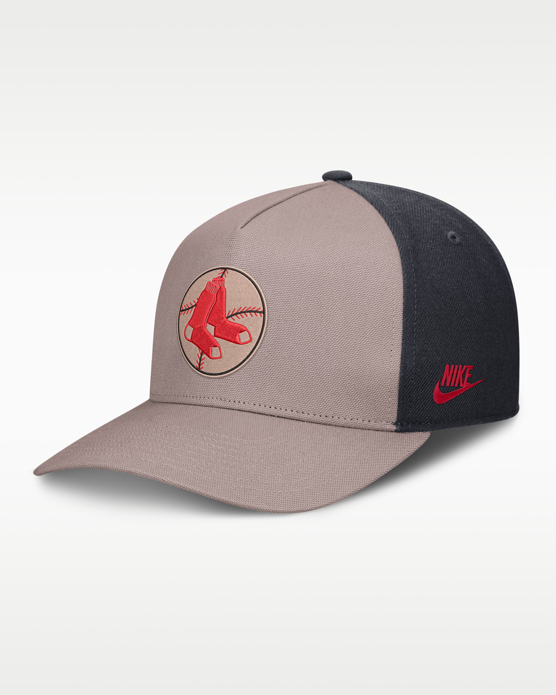 Gorra Nike de la MLB ajustable con estructura A-Frame para hombre Boston Red Sox Cooperstown Rise - Café claro leyenda/Azul oscuro