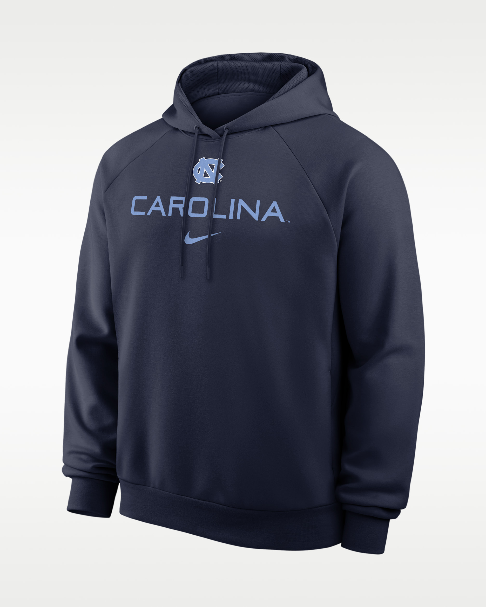 Sudadera con gorro sin cierre universitaria Nike Dri-FIT para hombre North Carolina Premium Performance - Azul marino universitario
