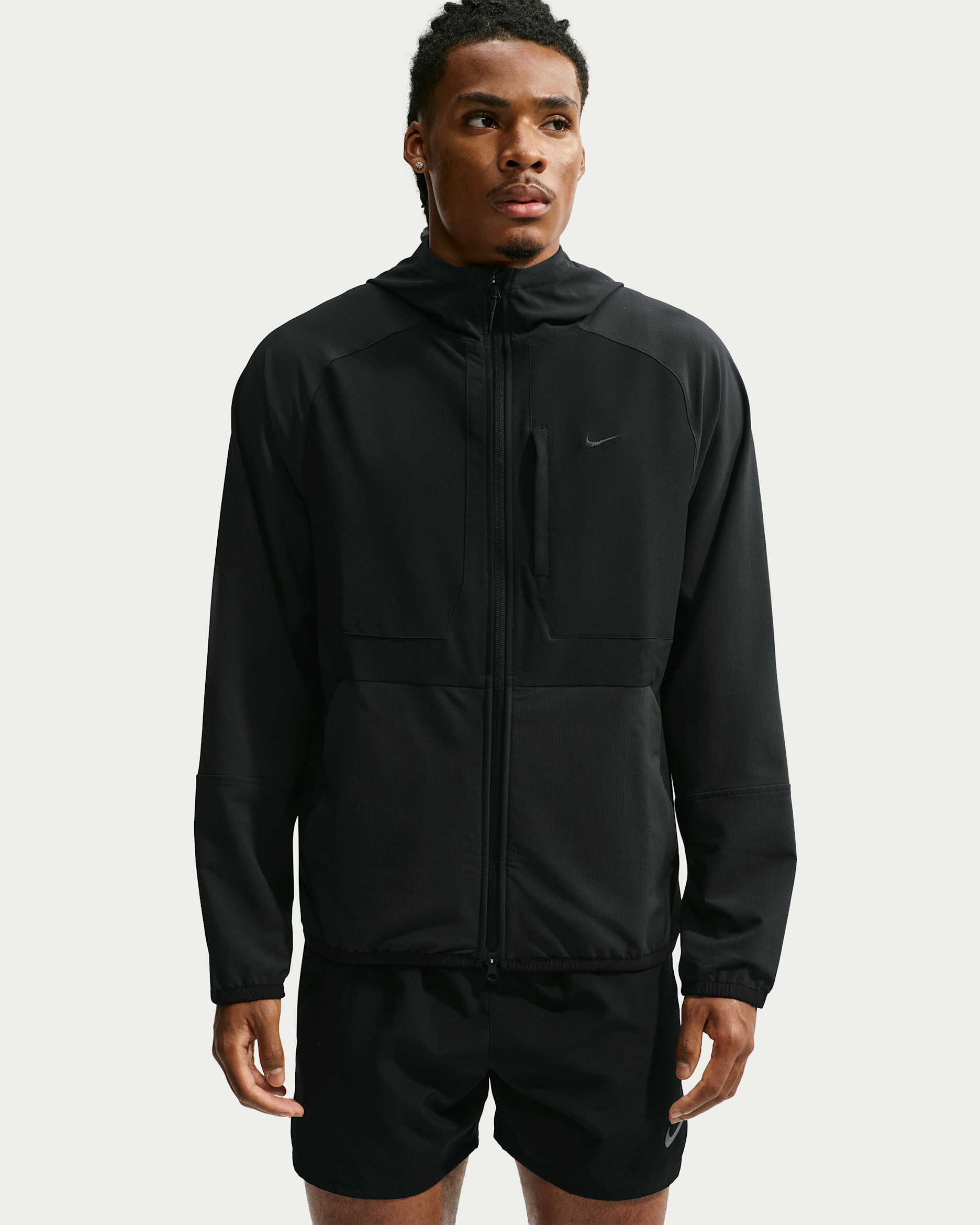 Nike Unlimited vannavstøtende jakke til herre - Svart/Svart/Svart