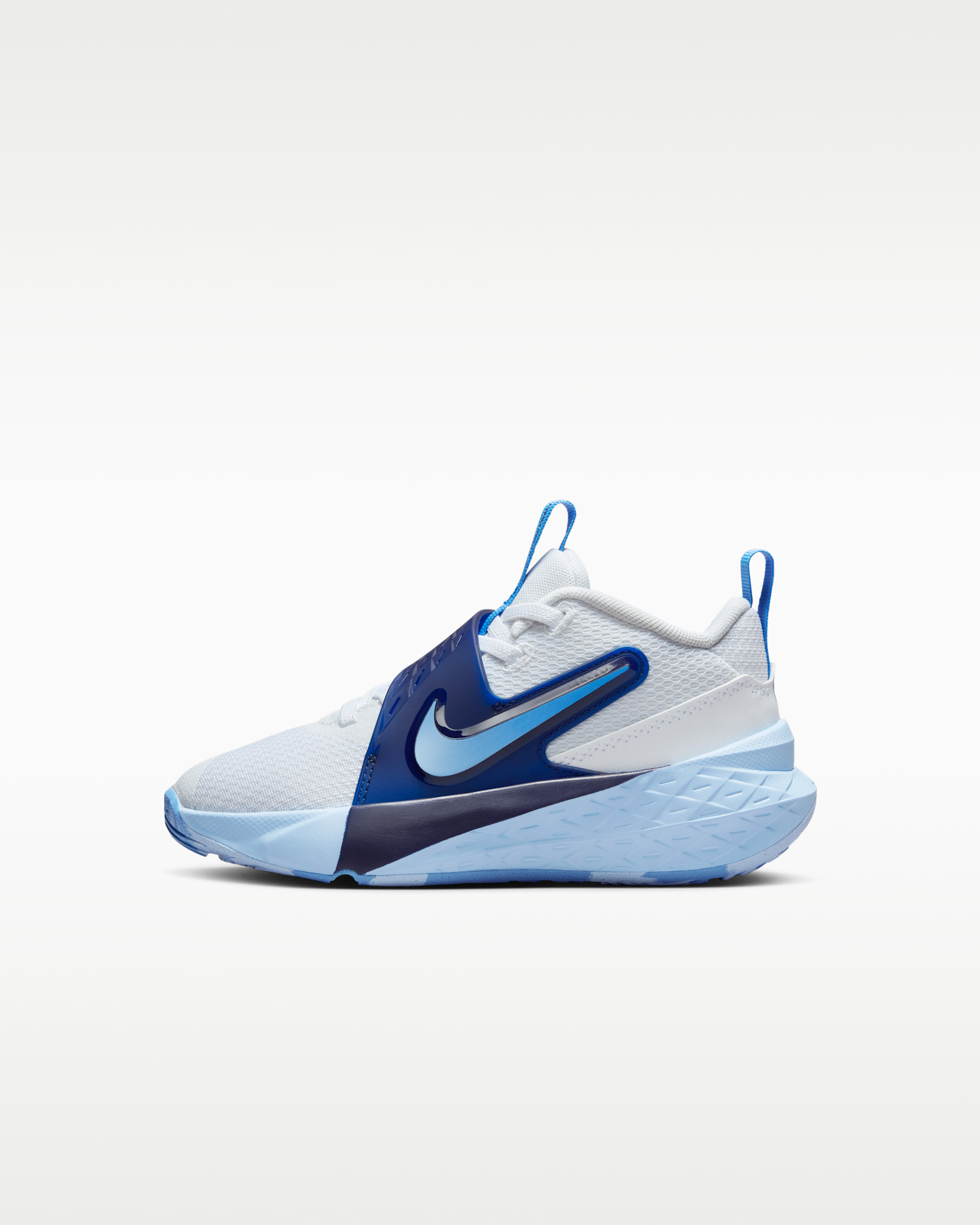 รองเท้าเด็กเล็ก Nike Team Hustle D 12 - ขาว/Psychic Blue/Midnight Navy/University Blue