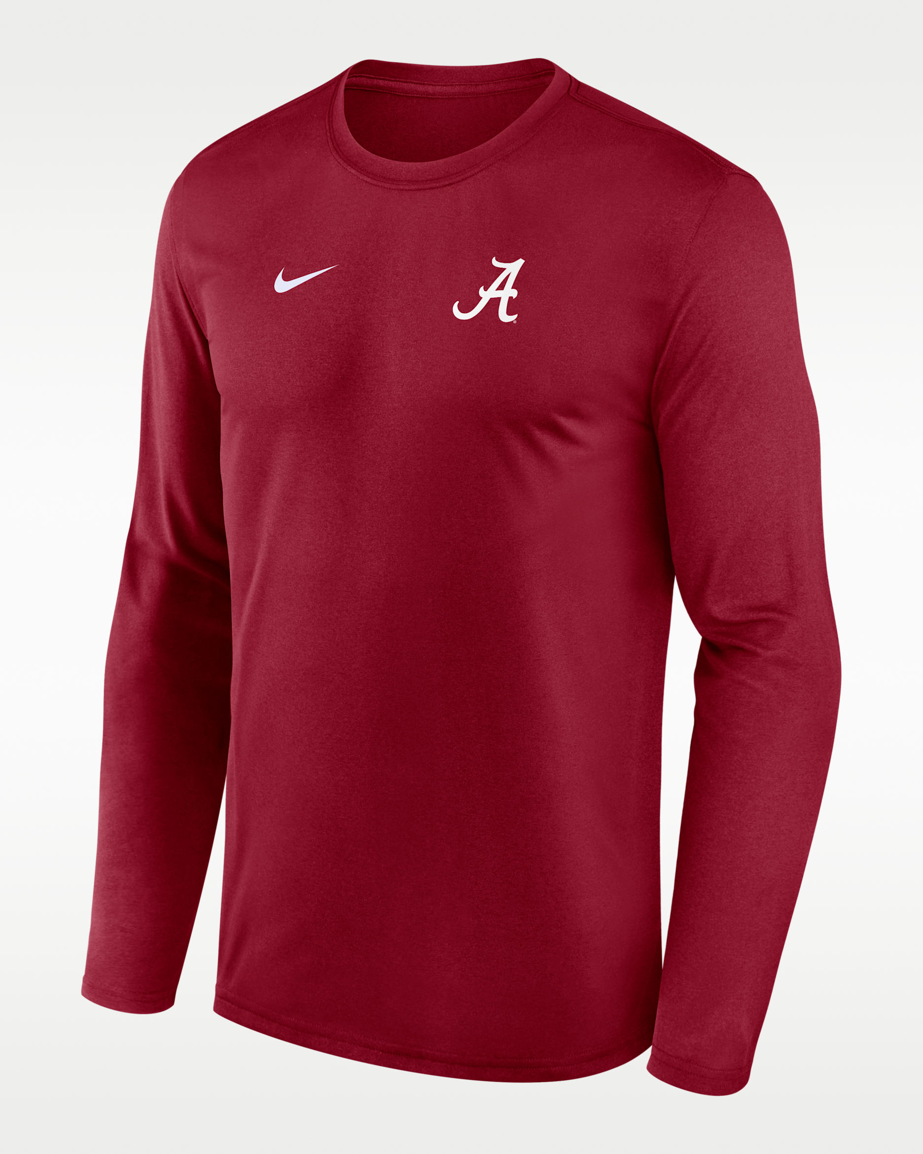 Alabama Sideline Legend Small Logo Men's Nike Dri-FIT College Long-Sleeve T-Shirt - Team Crimson