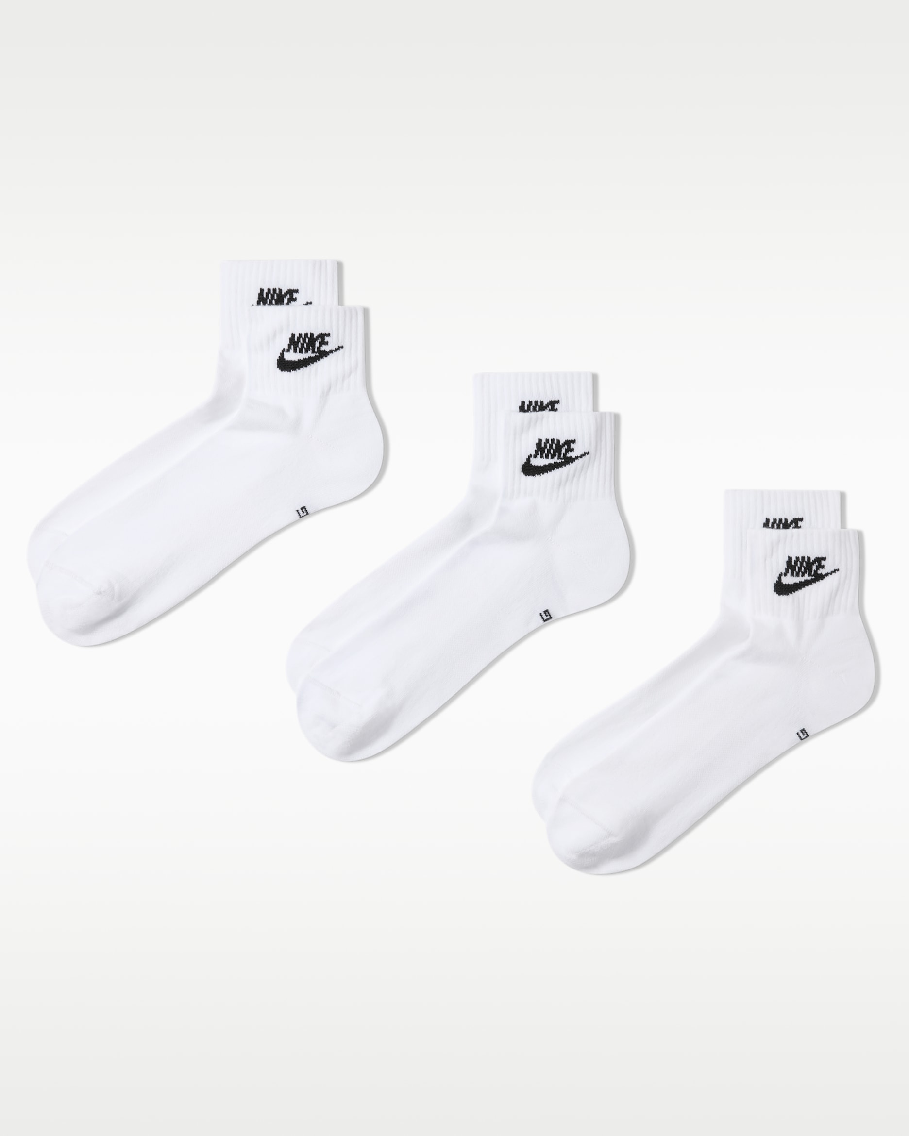 Nike Everyday Essential Ankle Socks (3 Pairs) - White/Black