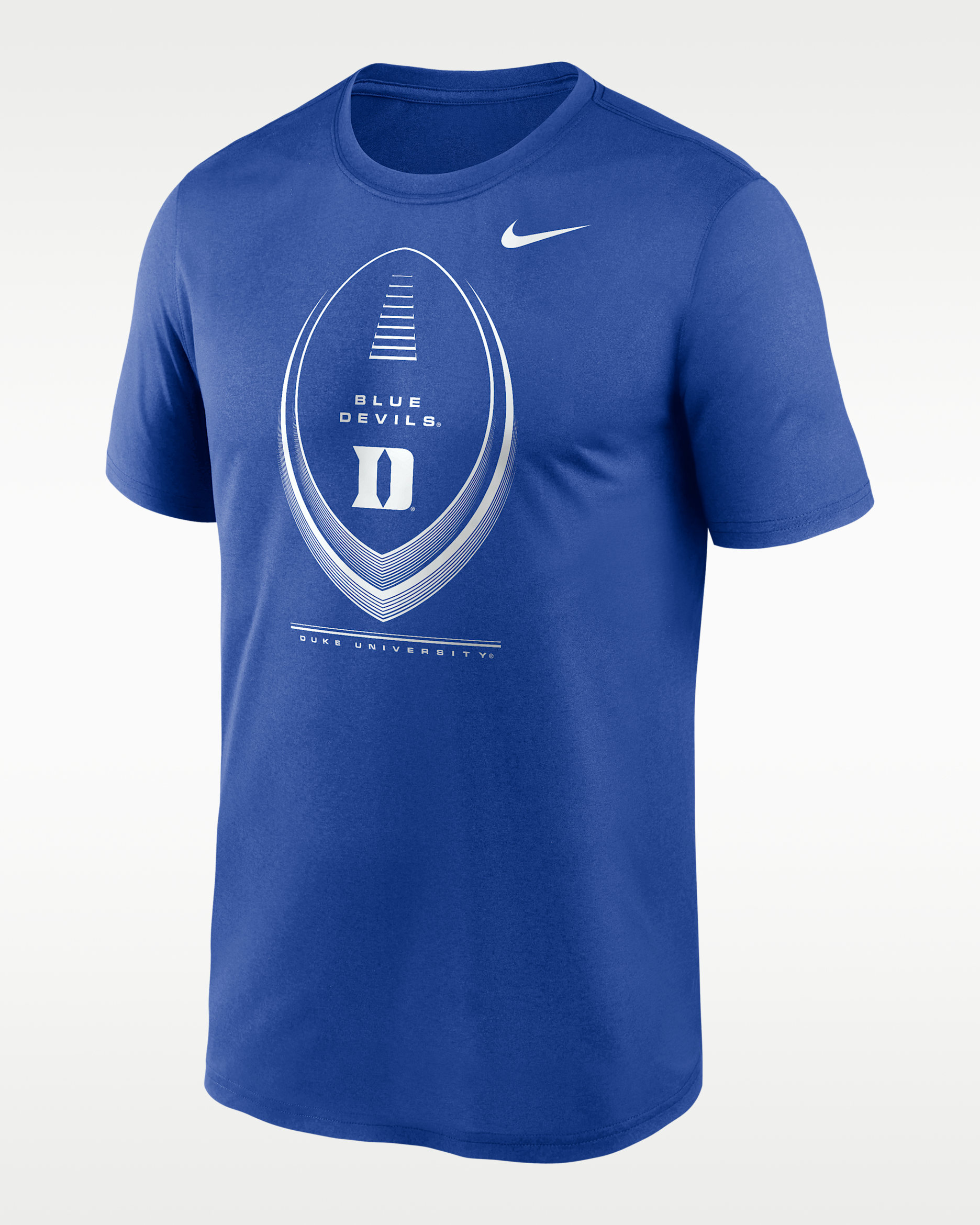 Playera universitaria Nike Dri-FIT para hombre Duke Primetime Football Icon Legend - Royal