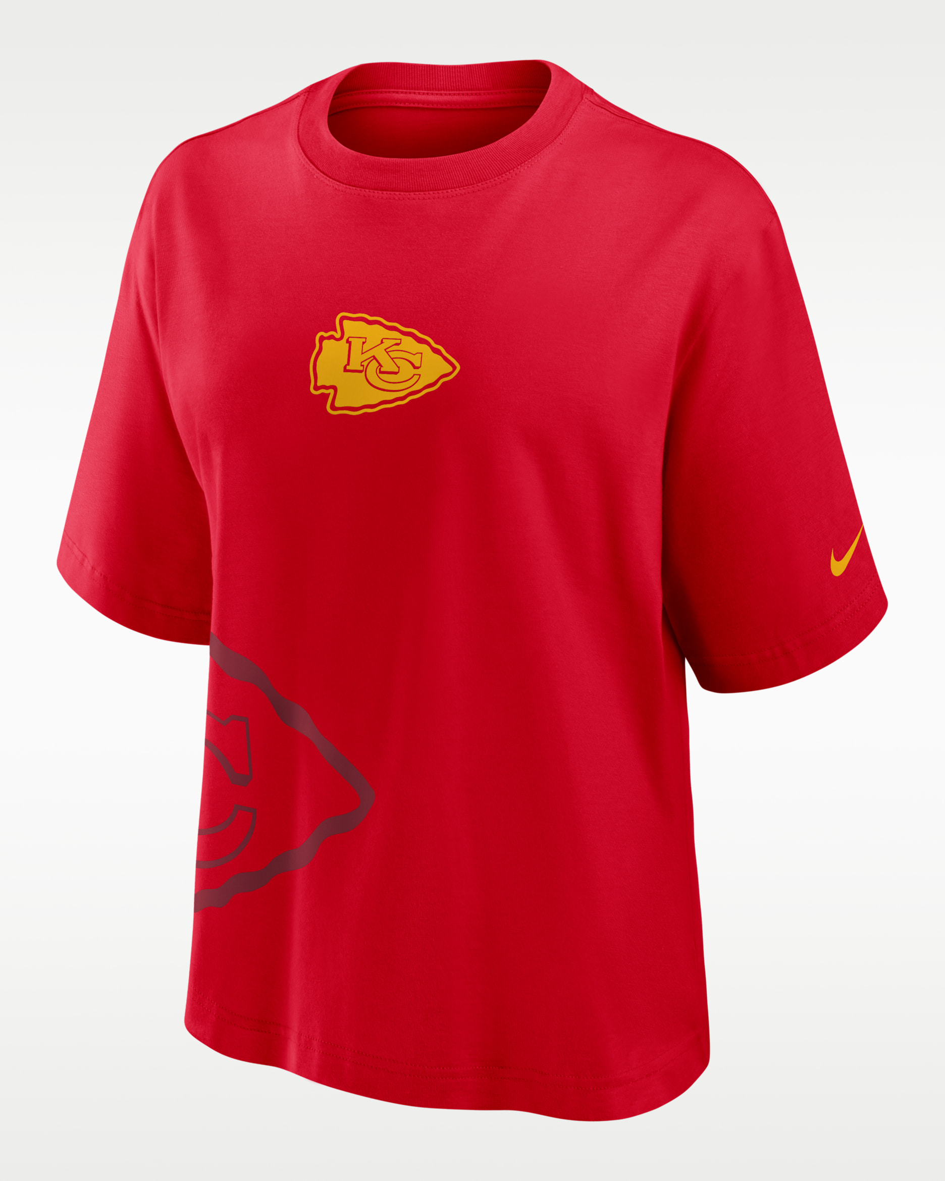 Playera Nike de la NFL para mujer Kansas City Chiefs Boxy - Rojo universitario