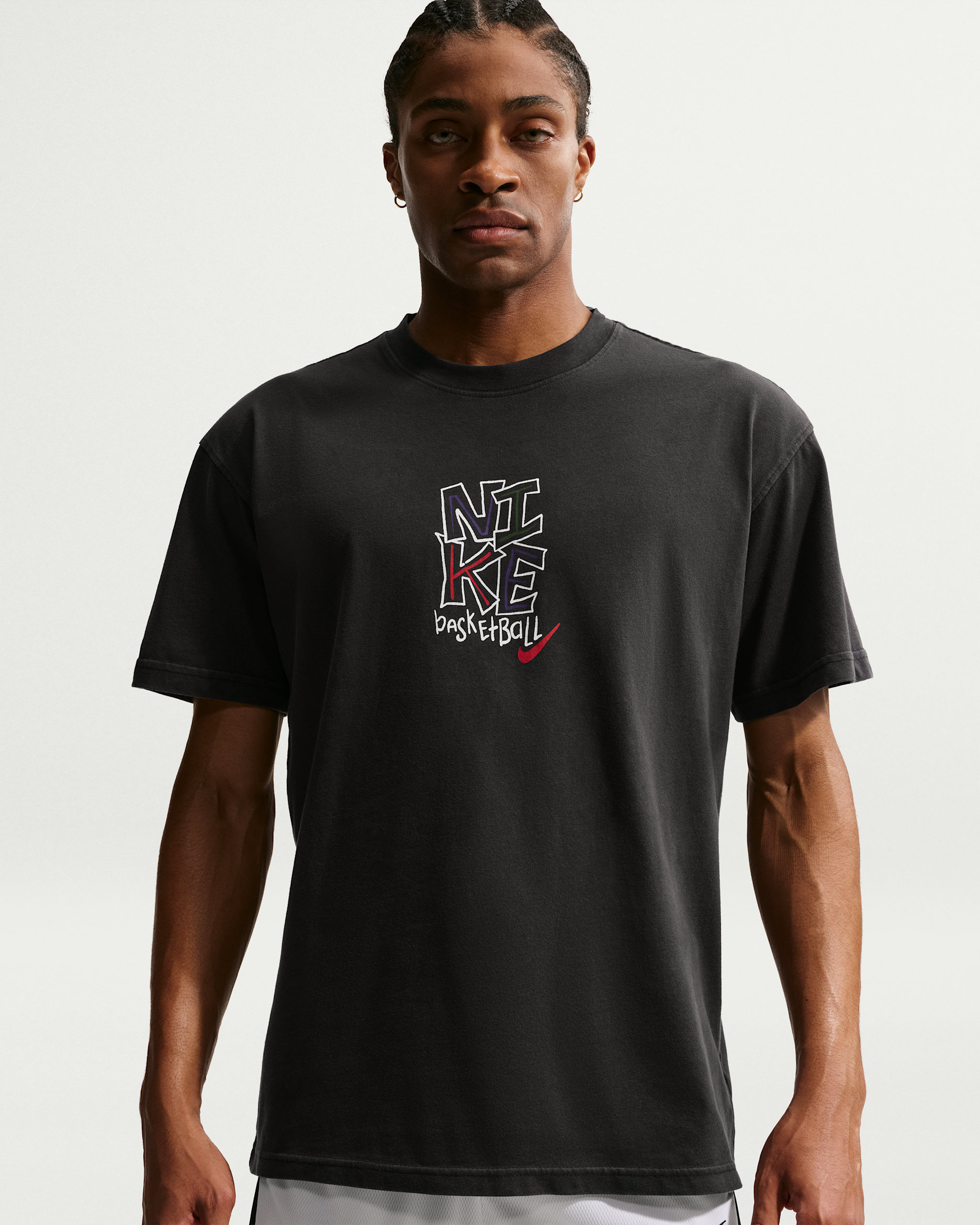 Nike Men's Basketball T-Shirt - Off-Noir