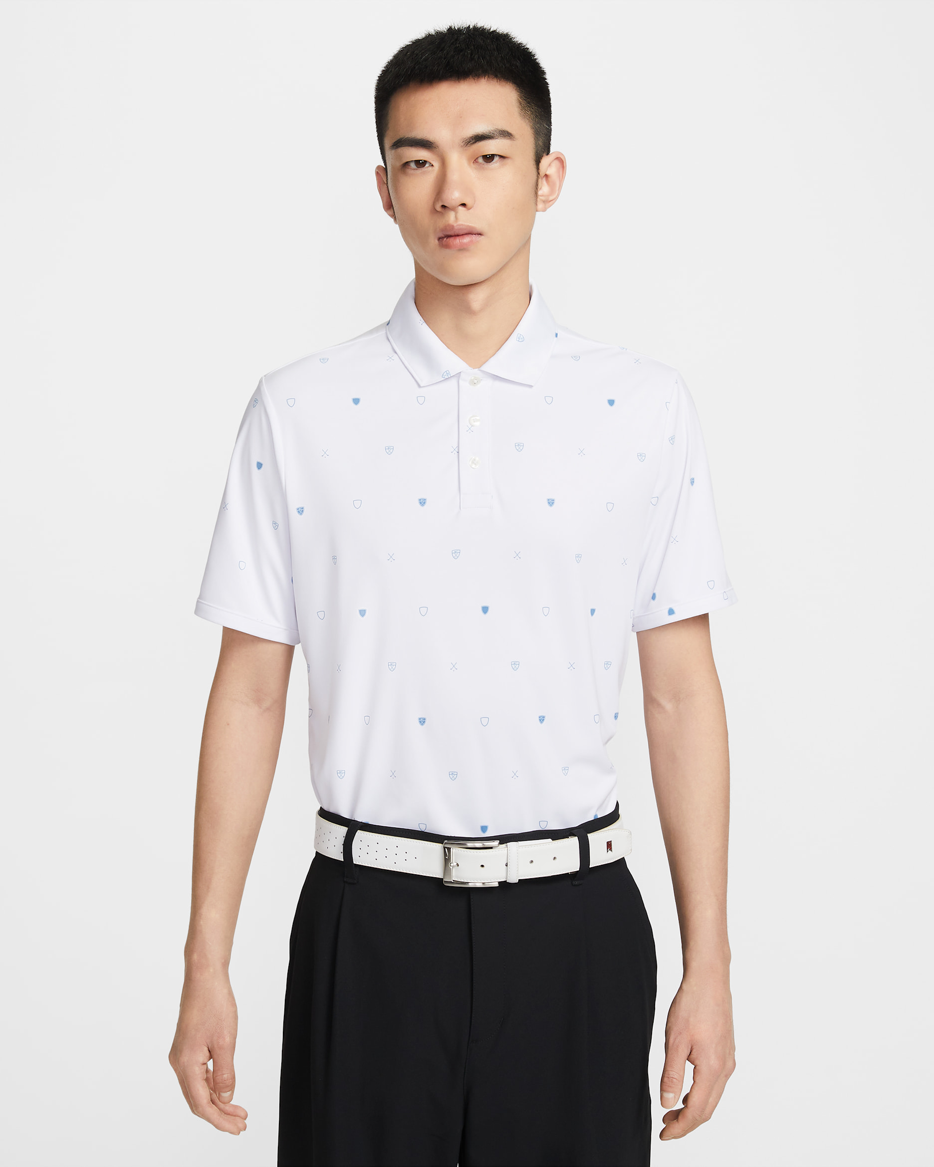 Nike Par Men's Dri-FIT Short-Sleeve Golf Polo - White/Work Blue