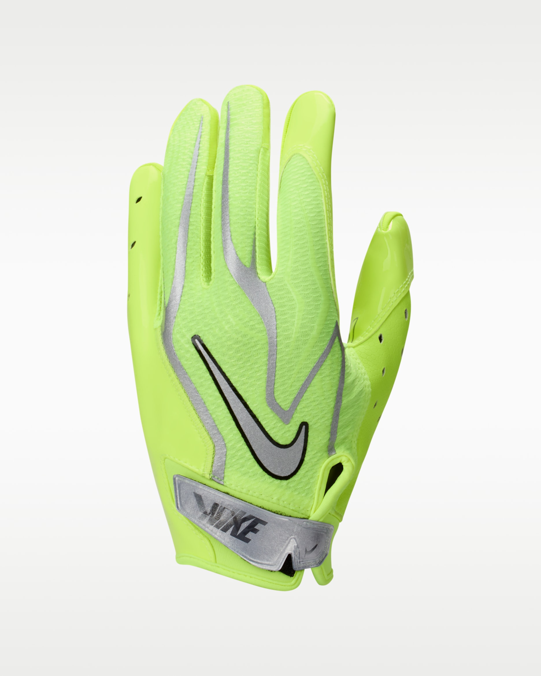 Nike Vapor Jet Combine 9.0 Men's Football Gloves (1 Pair) - Volt/Volt/Metallic Silver