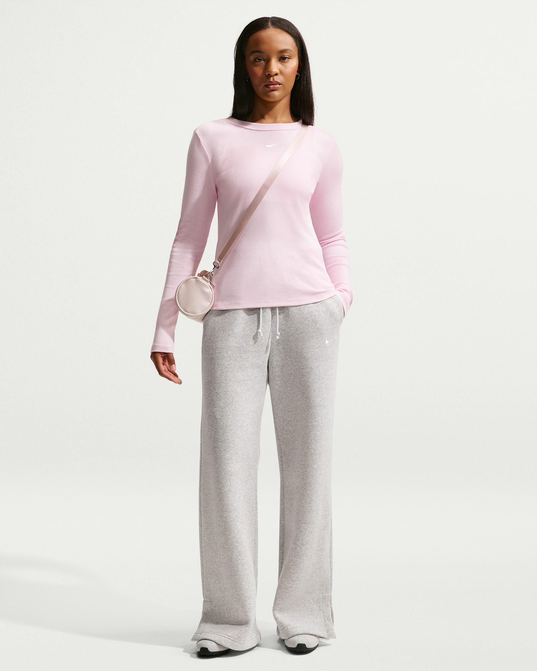 Nike Sportswear Phoenix Fleece Women's High-Waisted Wide-Leg Pants - Pure Platinum/Heather/Sail